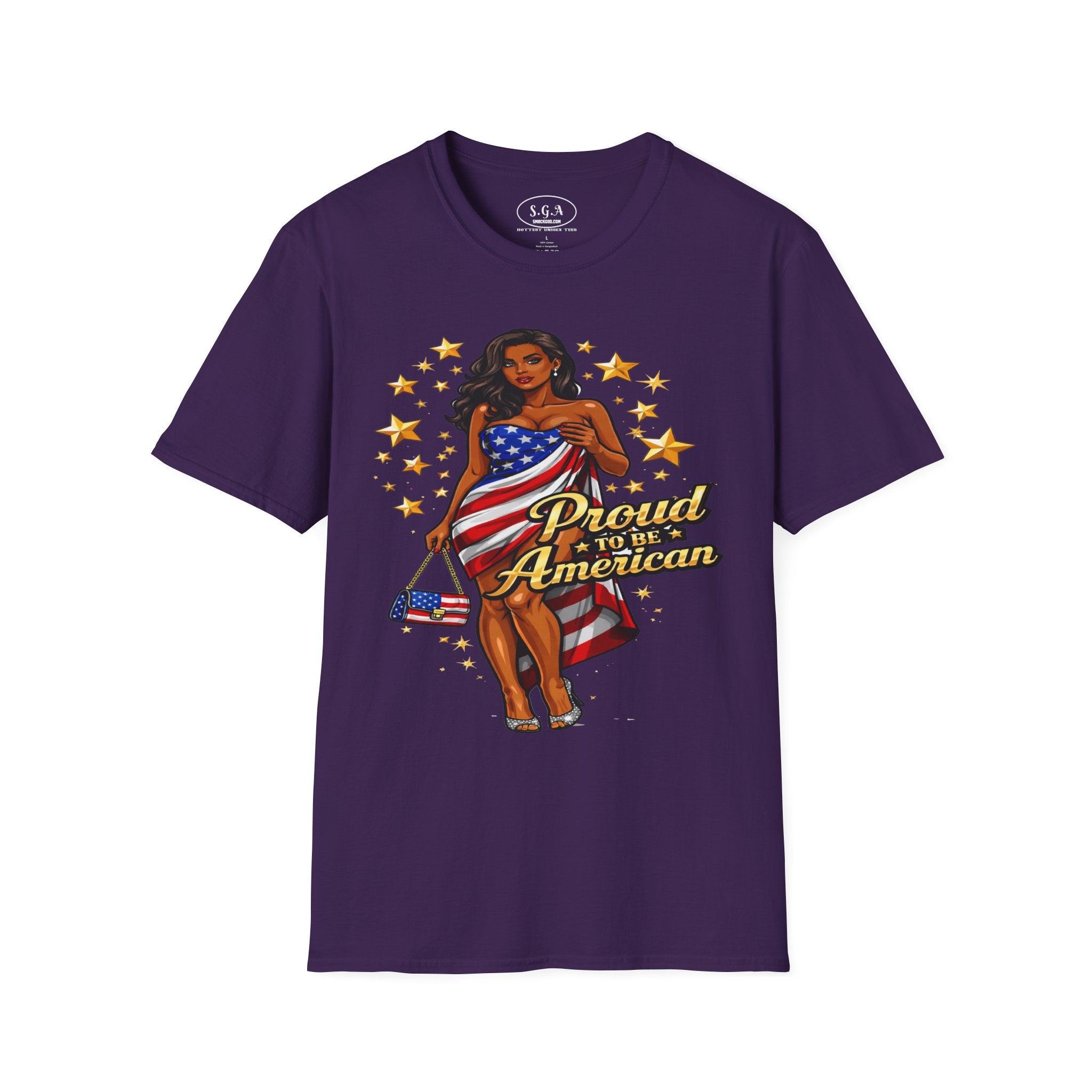 Smack God Apparel “Proud to Be American” T-Shirt – Patriotic USA Flag Graphic Tee | Sexy Independence Day Shirt | 4th of July Streetwear Tee