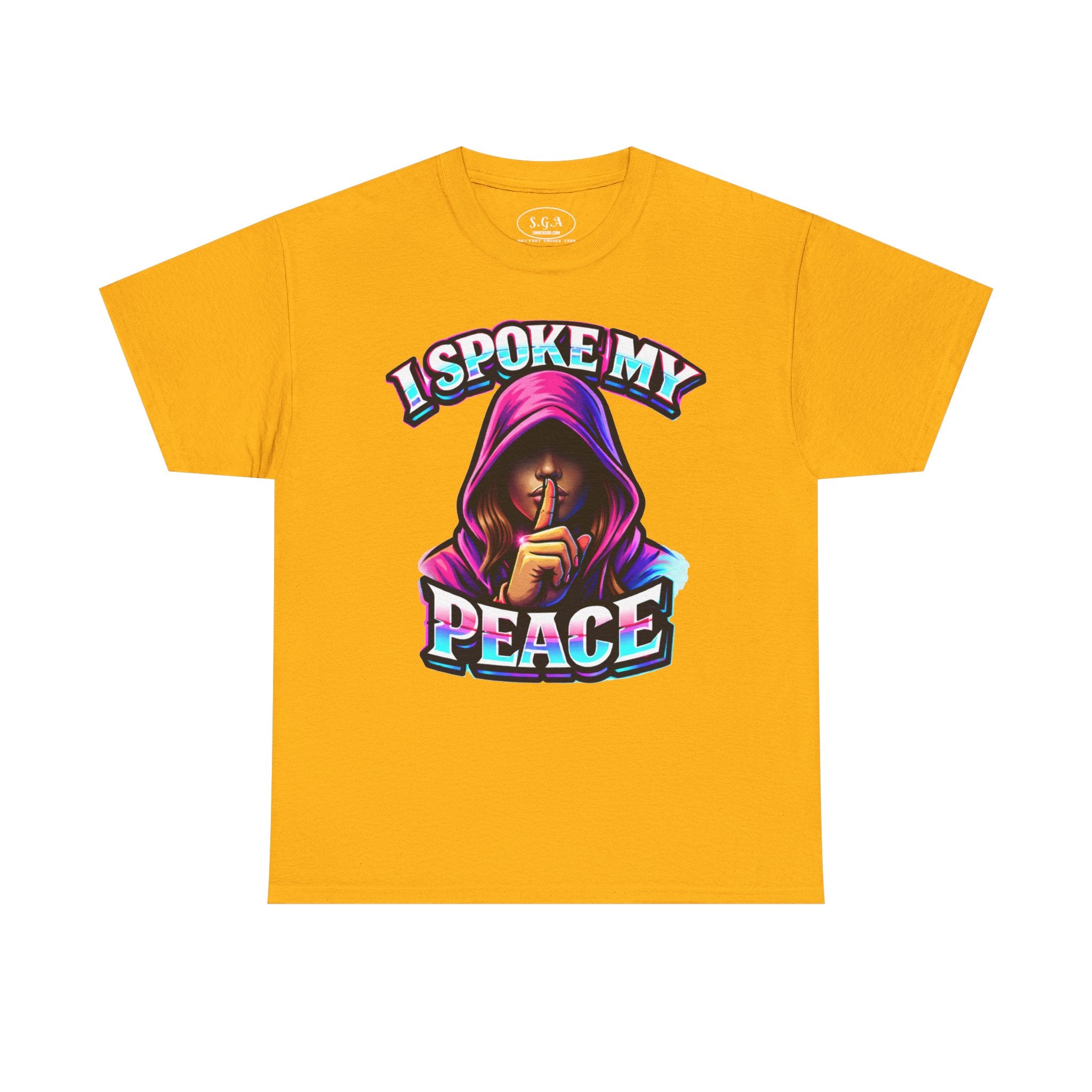 Smack God Apparel “I Spoke My Peace” Graphic T-Shirt – Bold Statement Streetwear Tee | Silent Energy Hoodie Girl Design | Viral Graphic Tee