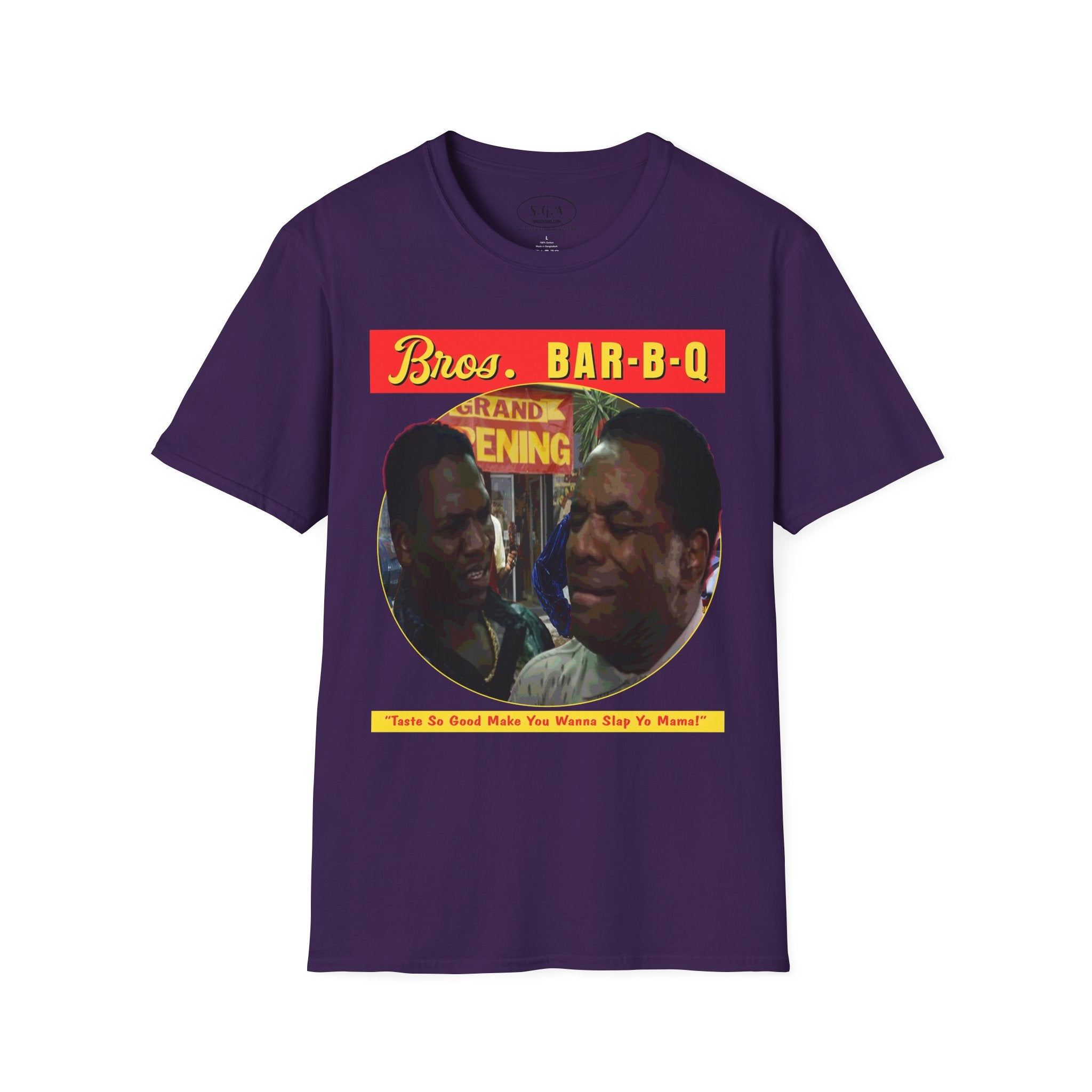 Bros Bar-B-Q Friday Movie T-Shirt – Smack God Apparel Funny Graphic Tee | “Slap Yo Mama” BBQ Scene Shirt | Classic Comedy TShirt