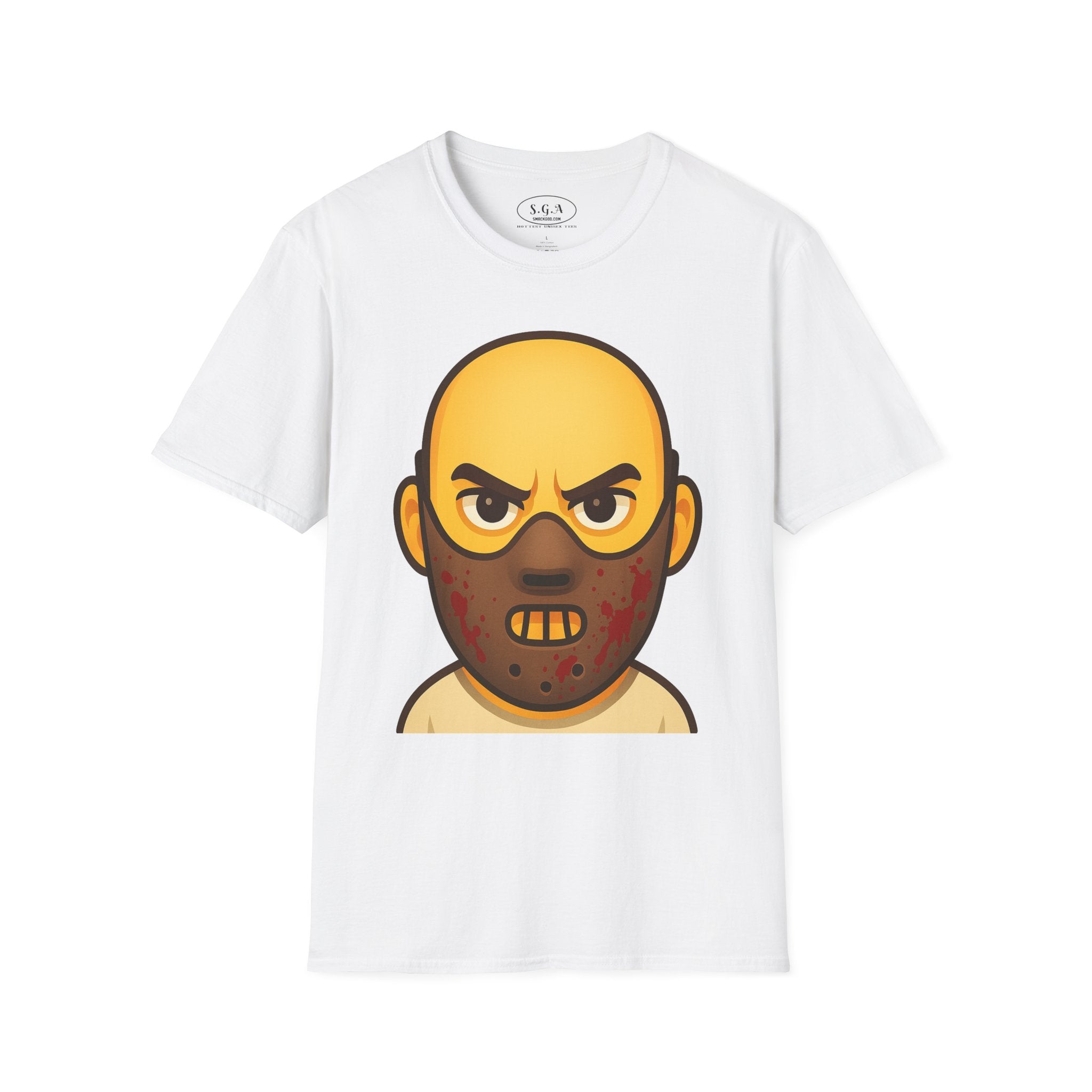 Horror Mask Graphic Shirt – Smack God Apparel | Creepy Villain Cartoon T-Shirt | Scary Movie Inspired Streetwear Tee