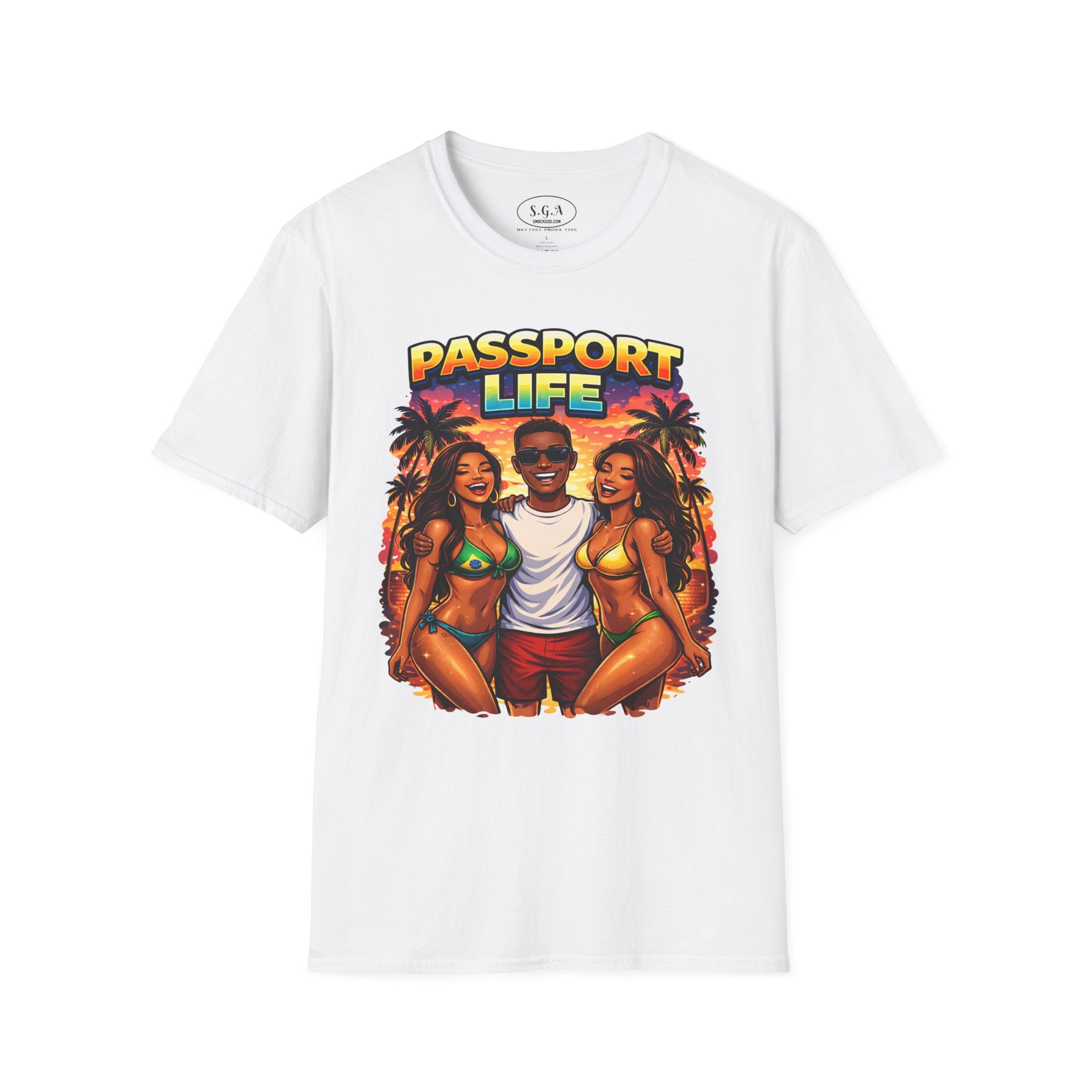 Passport Life Passport Bros Graphic T-Shirt – Tropical Vacation Party Tee | Travel Lifestyle Streetwear Shirt | Smack God Apparel