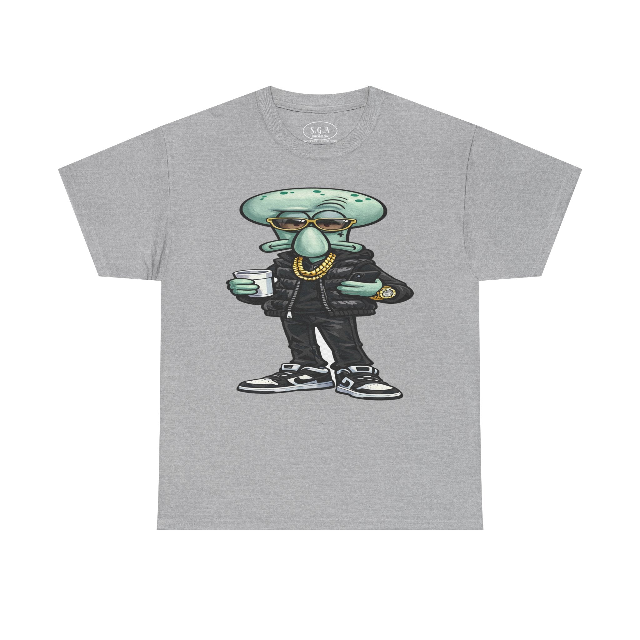 Drip Squidward Streetwear T-Shirt – Bikini Bottom Inspired Funny Graphic Tee | Urban Cartoon Shirt | Smack God Apparel