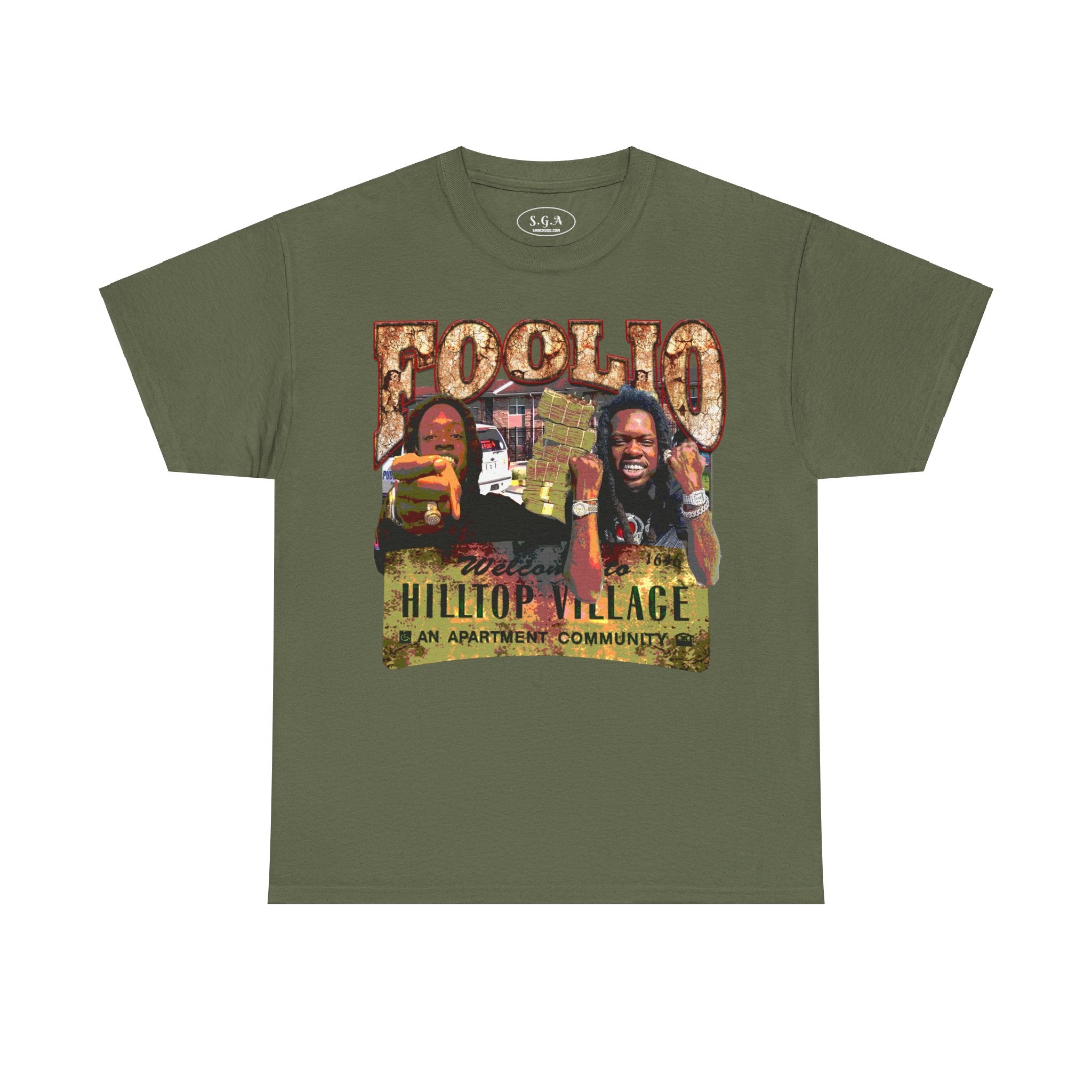 Julio Foolio Hilltop Village T-Shirt – Urban Rap Streetwear Graphic Tee | Hip Hop Culture Shirt | Smack God Apparel