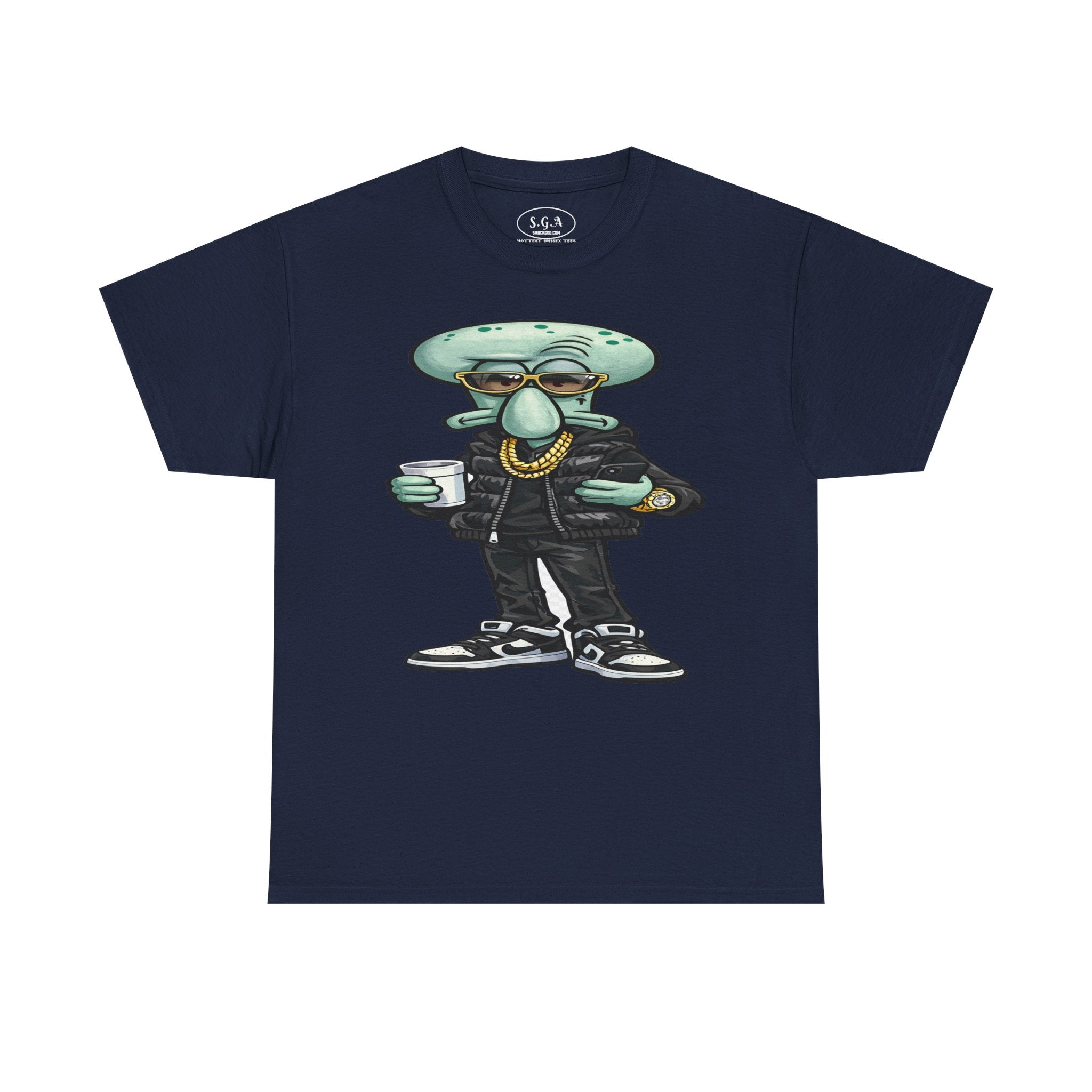 Drip Squidward Streetwear T-Shirt – Bikini Bottom Inspired Funny Graphic Tee | Urban Cartoon Shirt | Smack God Apparel