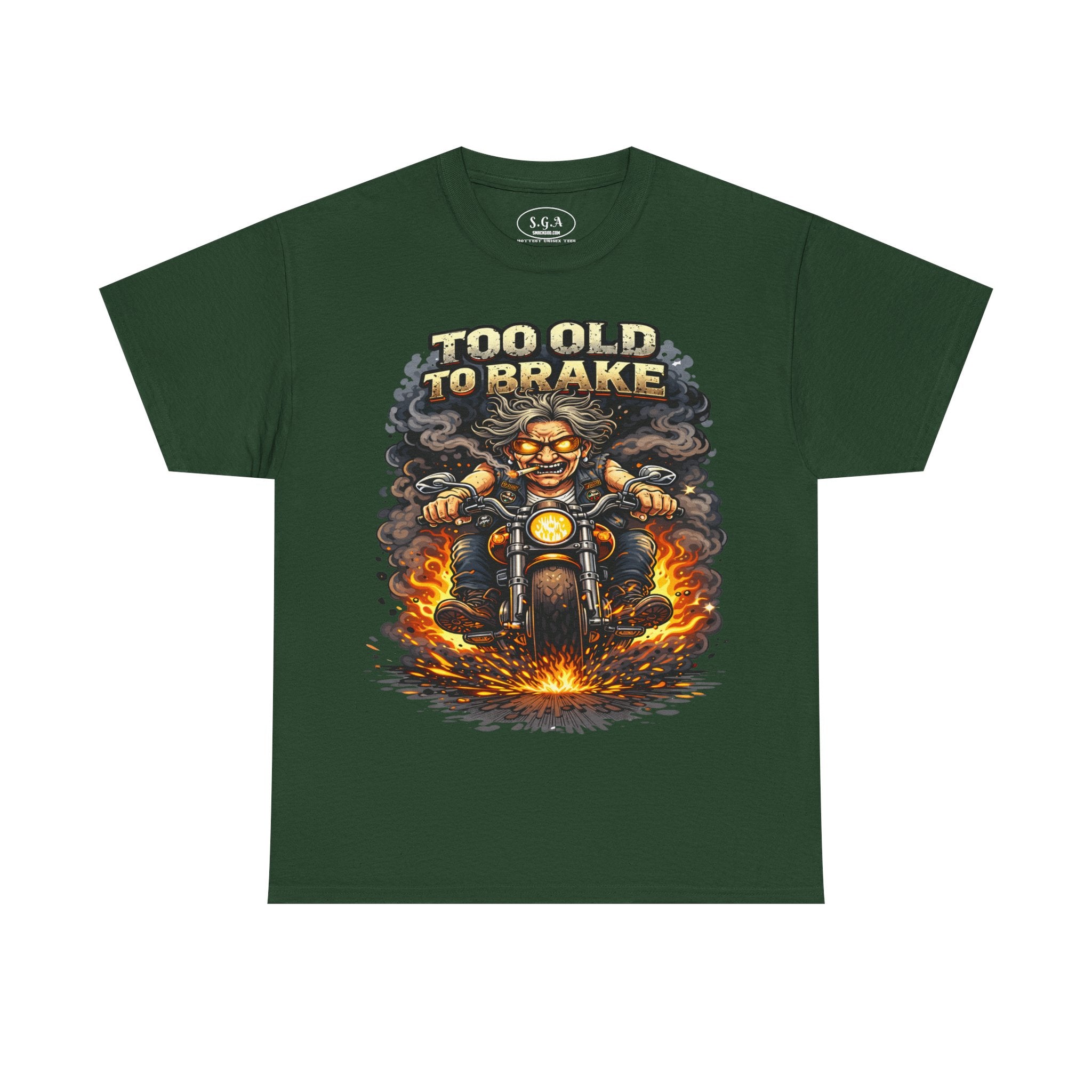 Too Old To Brake Biker T-Shirt – Smack God Apparel