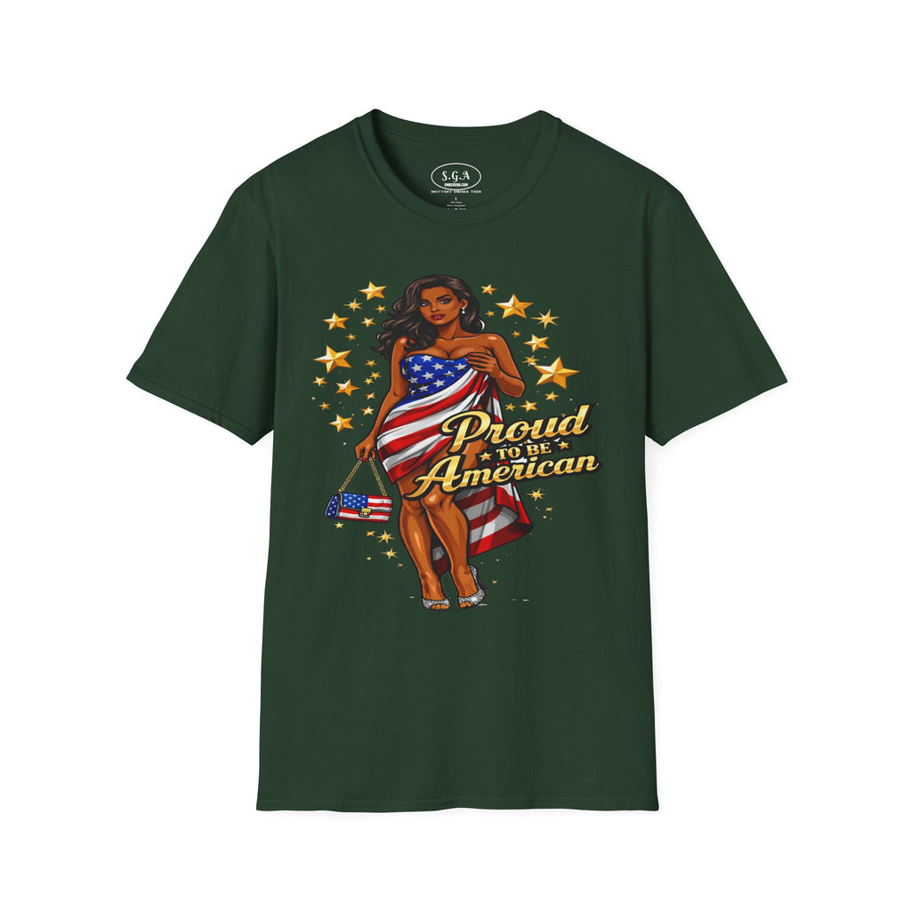 Smack God Apparel “Proud to Be American” T-Shirt – Patriotic USA Flag Graphic Tee | Sexy Independence Day Shirt | 4th of July Streetwear Tee