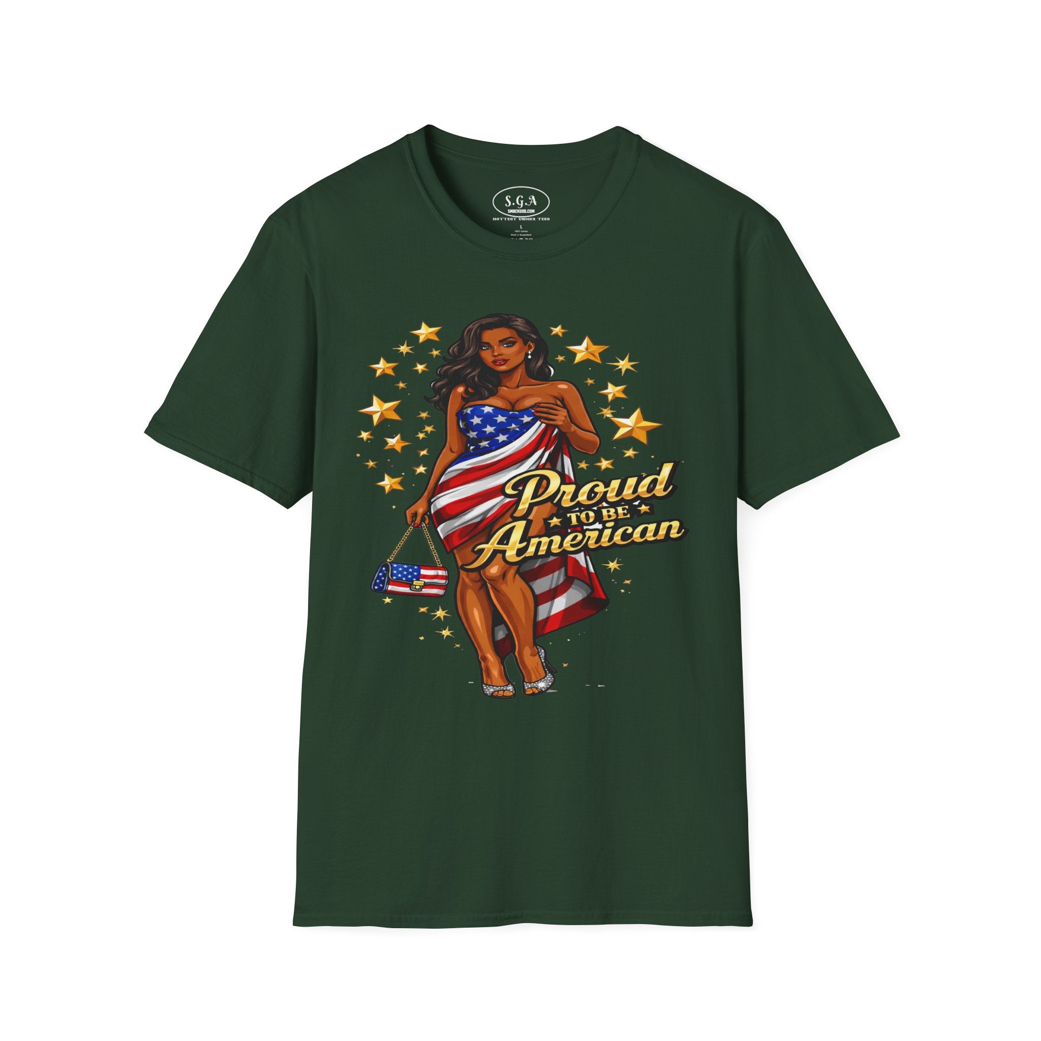 Smack God Apparel “Proud to Be American” T-Shirt – Patriotic USA Flag Graphic Tee | Sexy Independence Day Shirt | 4th of July Streetwear Tee
