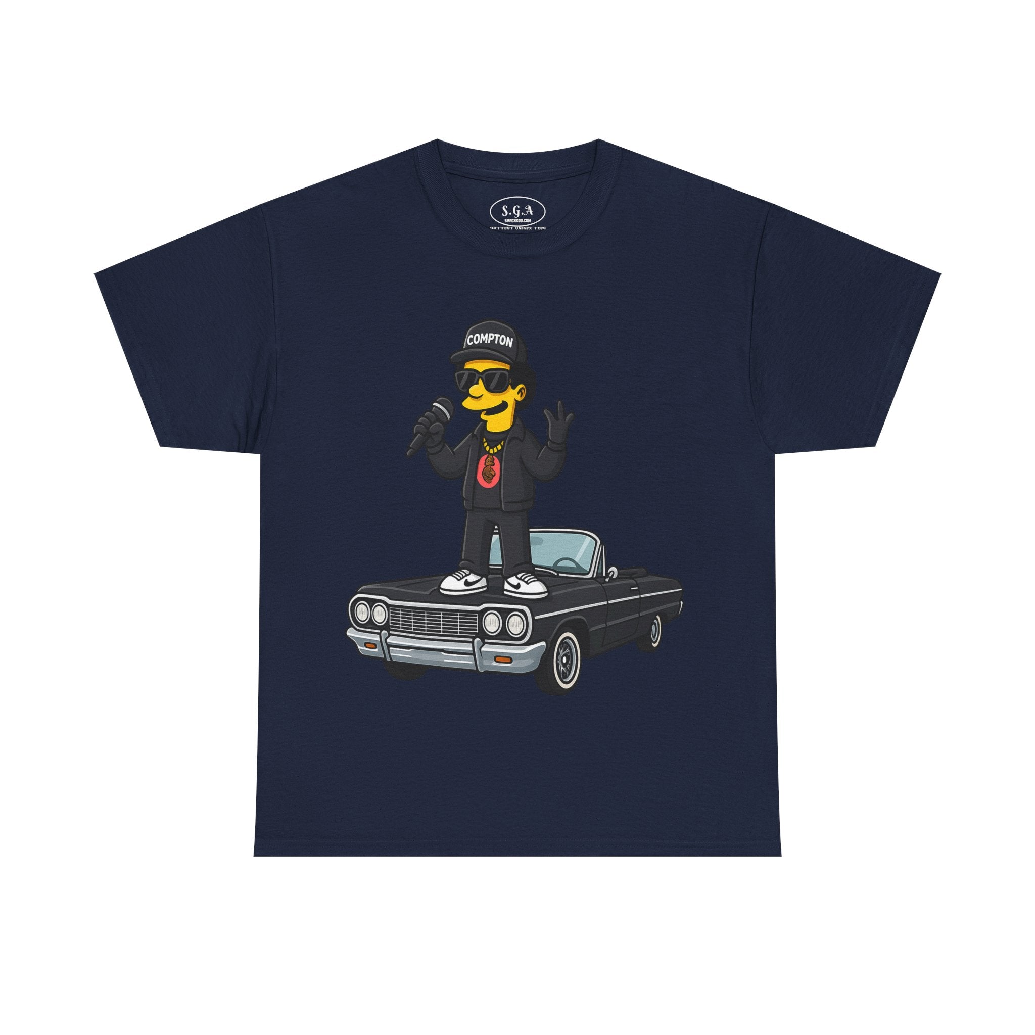 Compton Lowrider Rap Shirt – Smack God Apparel | Hip Hop Cartoon Graphic T-Shirt | West Coast Streetwear Tee