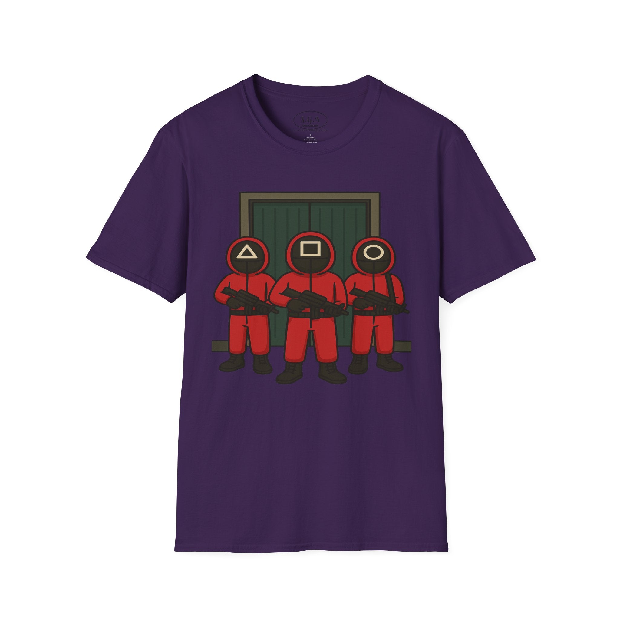 Squid Game Guard Inspired Graphic T-Shirt – Triangle Square Circle Mask Tee | Viral Streetwear Shirt | Smack God Apparel