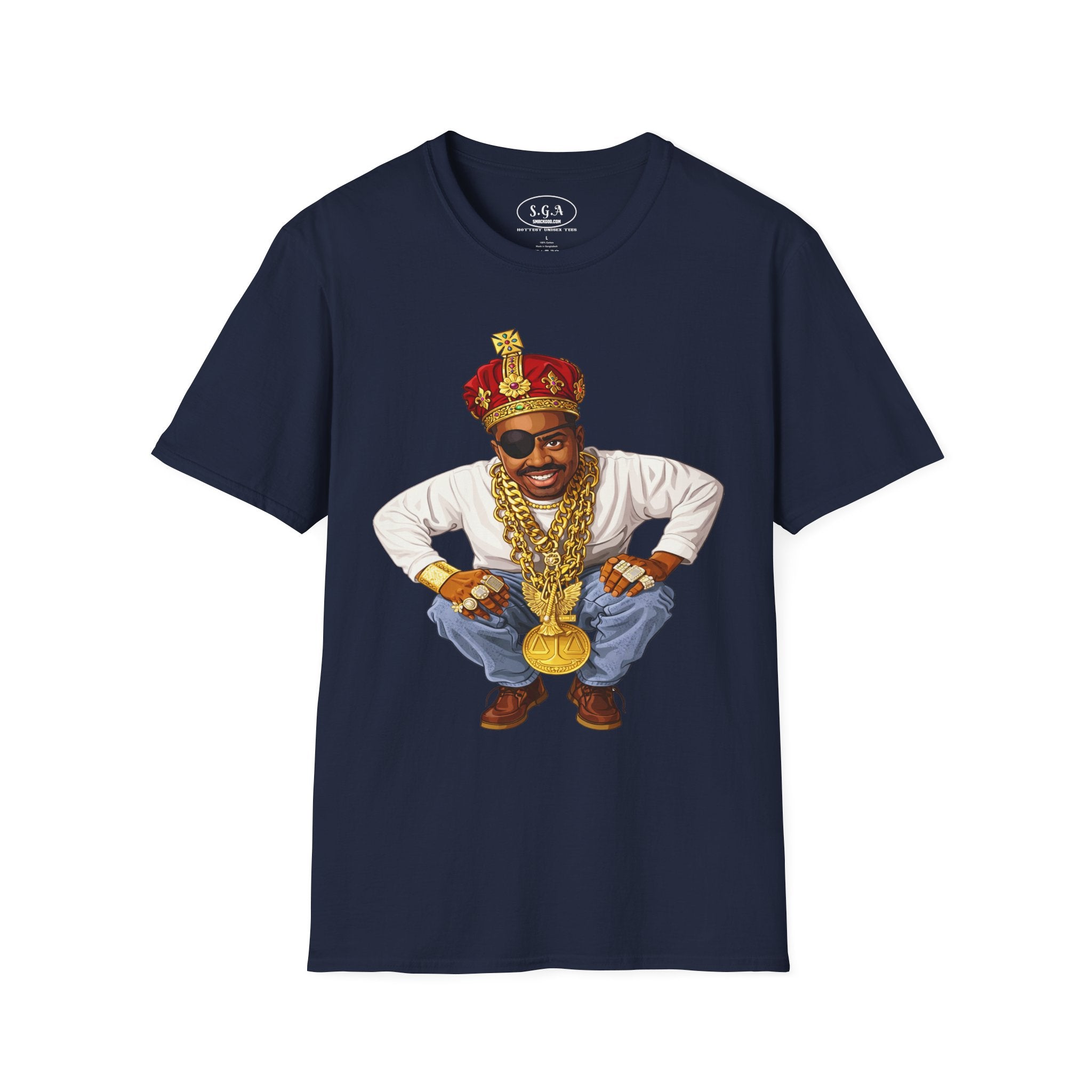 Slick Rick “The Ruler” Inspired King Drip T-Shirt – Hip Hop Legend Graphic Tee | Gold Chain Streetwear Shirt | Smack God Apparel