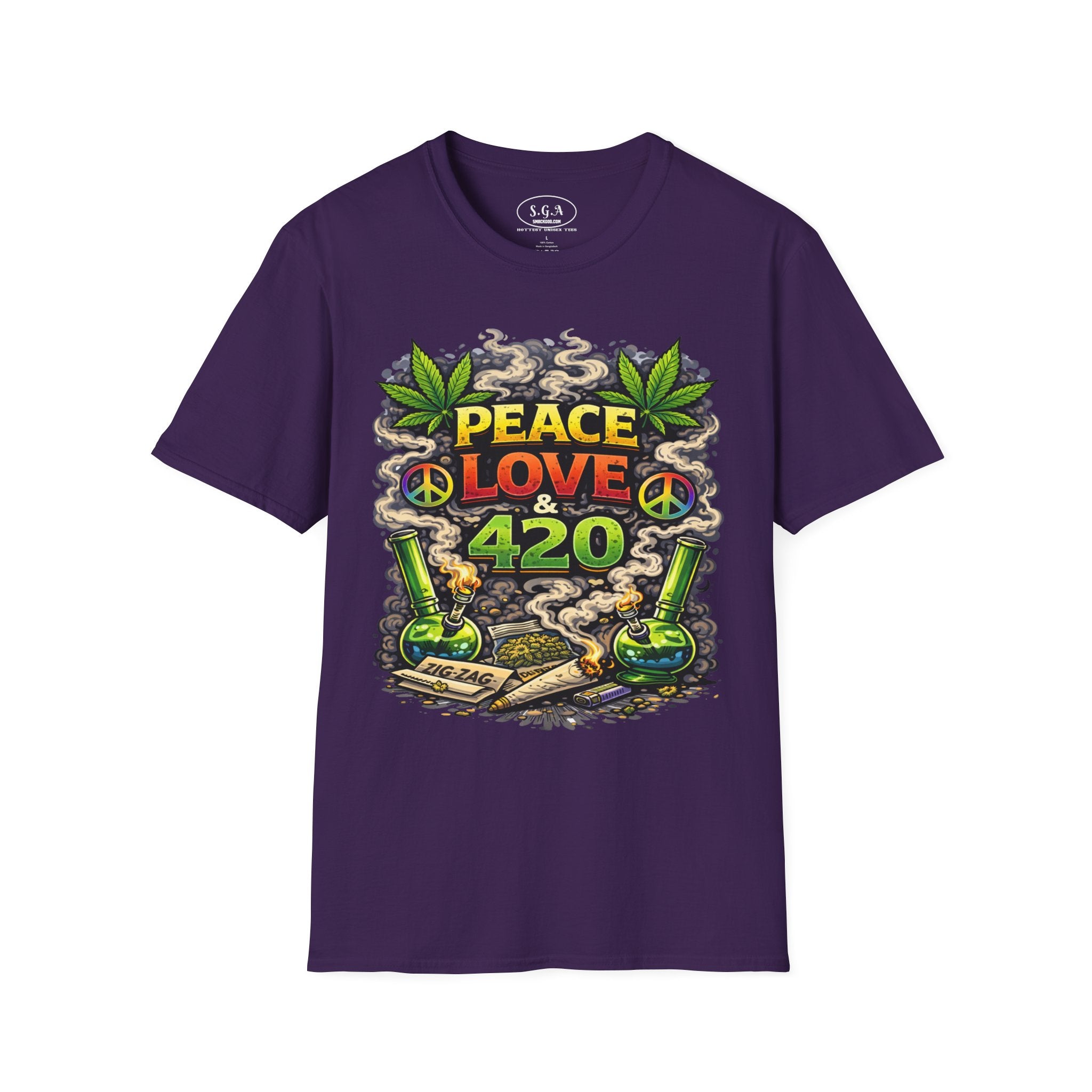 Peace Love 420 Graphic T-Shirt – Weed Culture Cannabis Tee | Stoner Streetwear Shirt | Smack God Apparel