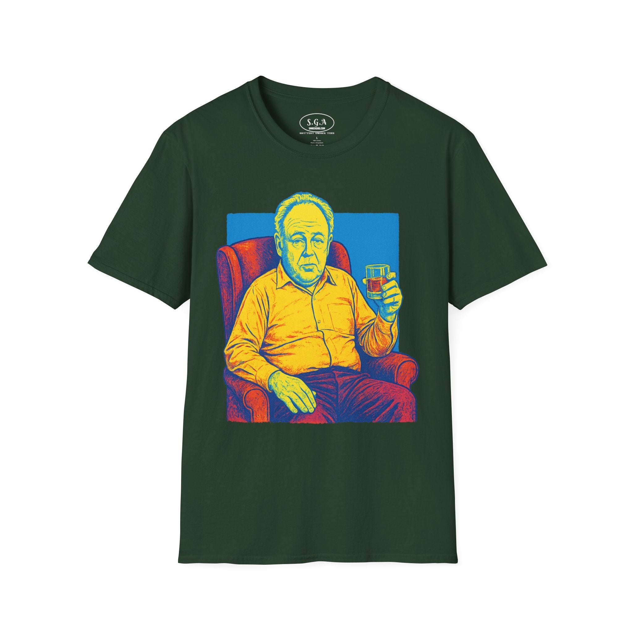 Smack God Apparel Archie Bunker Inspired T-Shirt – Retro Sitcom Graphic Tee | Vintage TV Culture Shirt | Pop Art Classic Tee