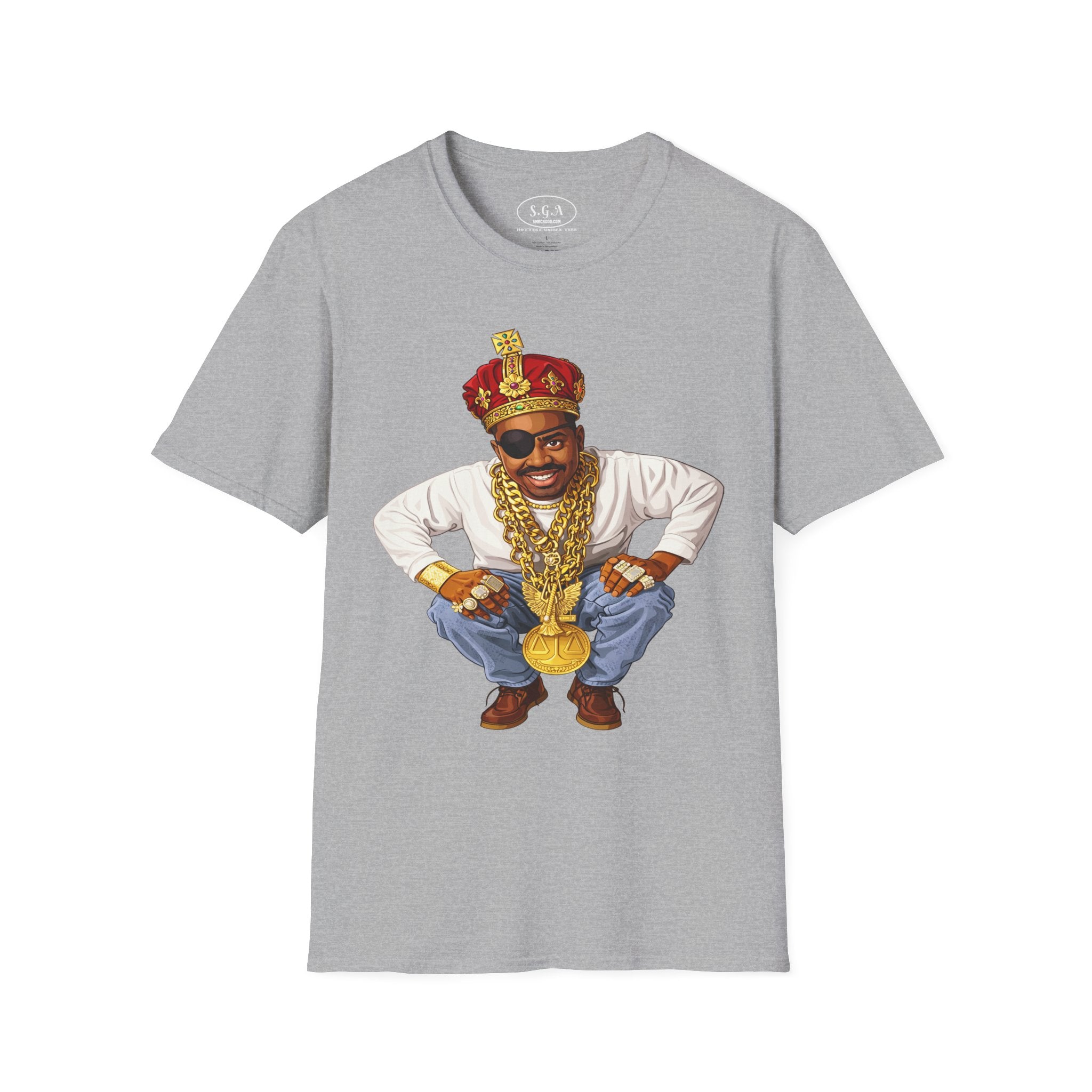 Slick Rick “The Ruler” Inspired King Drip T-Shirt – Hip Hop Legend Graphic Tee | Gold Chain Streetwear Shirt | Smack God Apparel