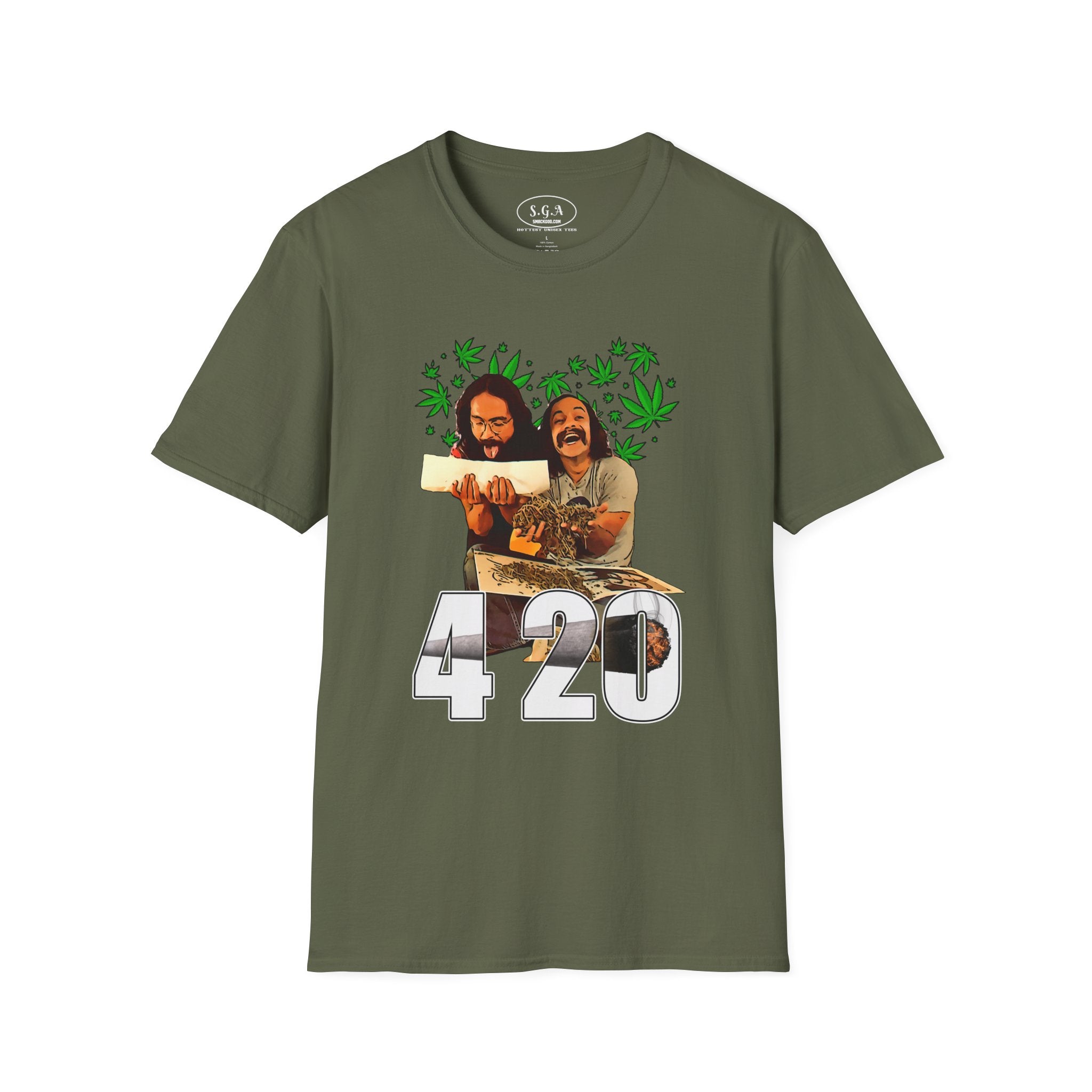 “420 Roll Up Crew” Graphic T-Shirt – Cheech & Chong Inspired Tee | Funny Stoner Streetwear Shirt | Cannabis Culture 420 Graphic Tee