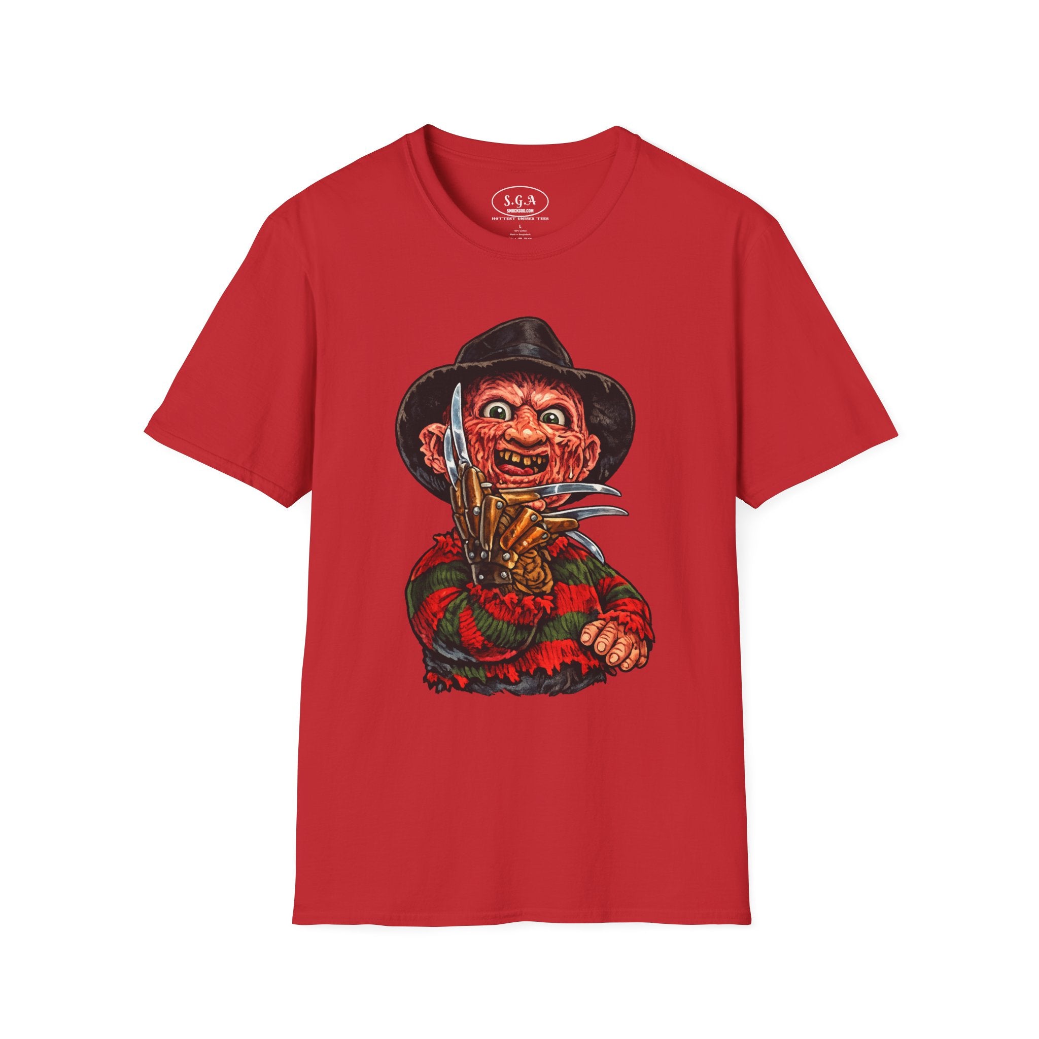 Smack God Apparel “Freddy Krueger Nightmare Slasher” Graphic T-Shirt – Horror Streetwear Tee | Retro Scary Killer Shirt | Halloween Graphic Tee
