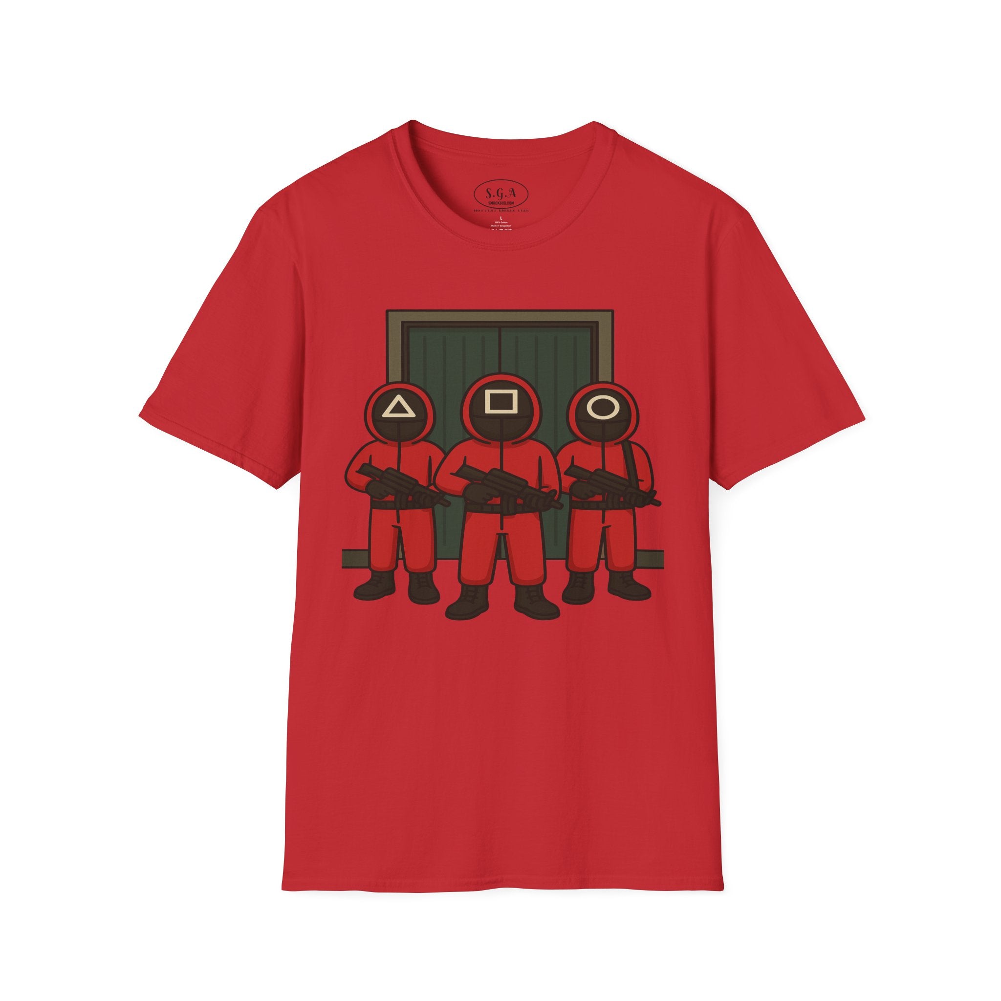 Squid Game Guard Inspired Graphic T-Shirt – Triangle Square Circle Mask Tee | Viral Streetwear Shirt | Smack God Apparel