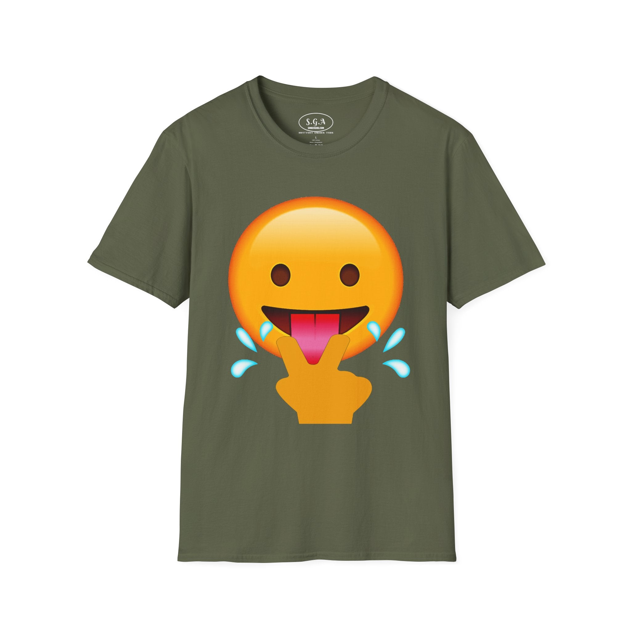 Smack God Apparel “Wild Emoji Vibes” Graphic T-Shirt – Funny Tongue Out Emoji Tee | Viral Meme Streetwear Shirt | Urban Humor Graphic Tee