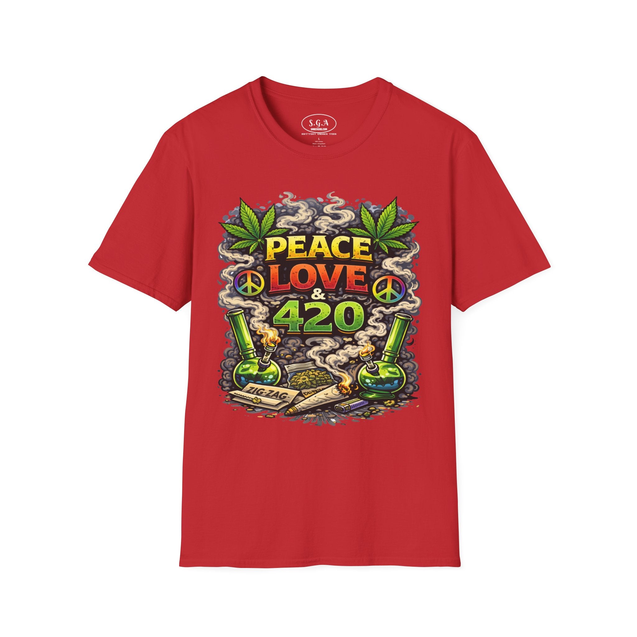 Peace Love 420 Graphic T-Shirt – Weed Culture Cannabis Tee | Stoner Streetwear Shirt | Smack God Apparel