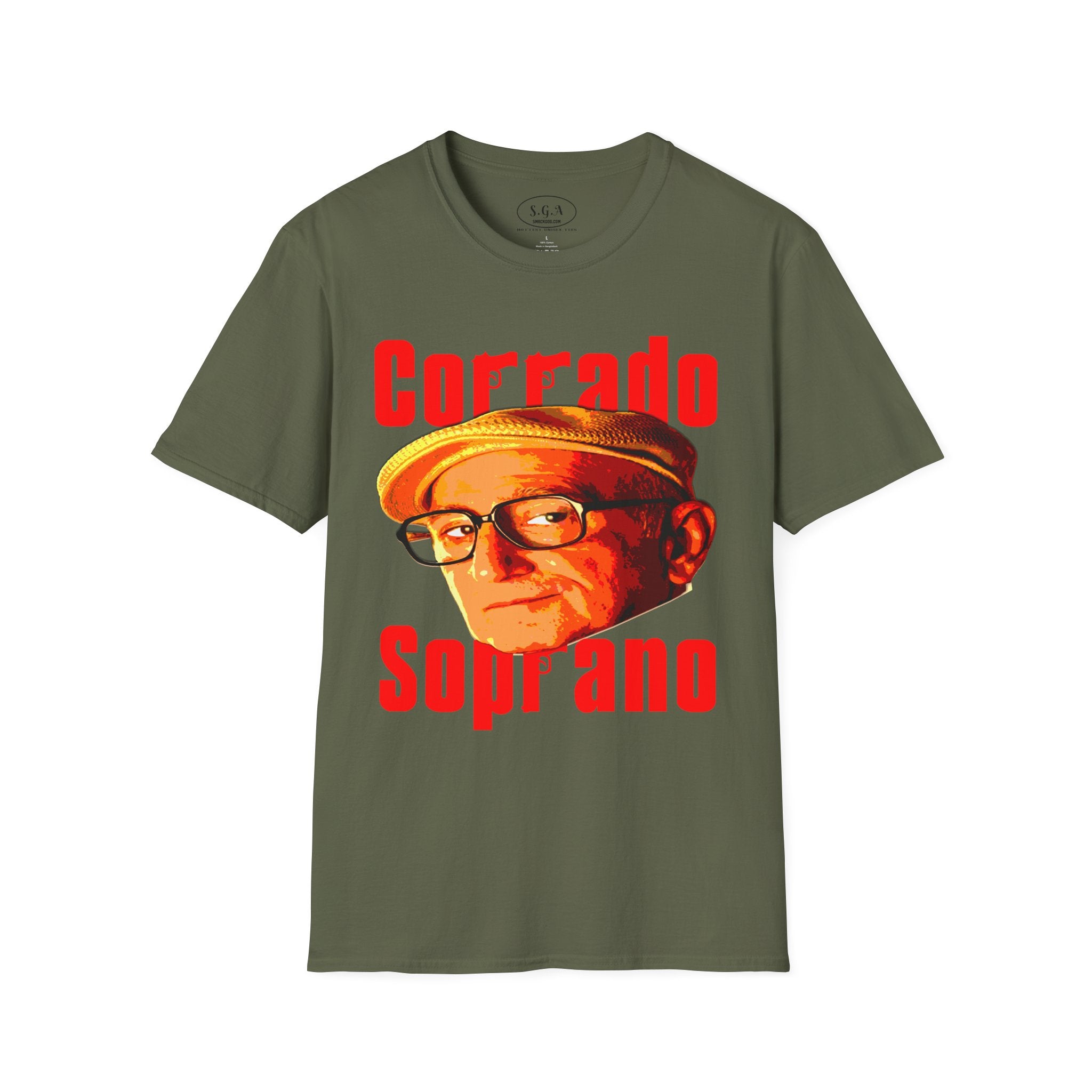 Smack God Apparel “Corrado Soprano” Graphic T-Shirt – Mafia Inspired Streetwear Tee | Classic Mob Boss Vintage Style Shirt | TV Culture Graphic Tee