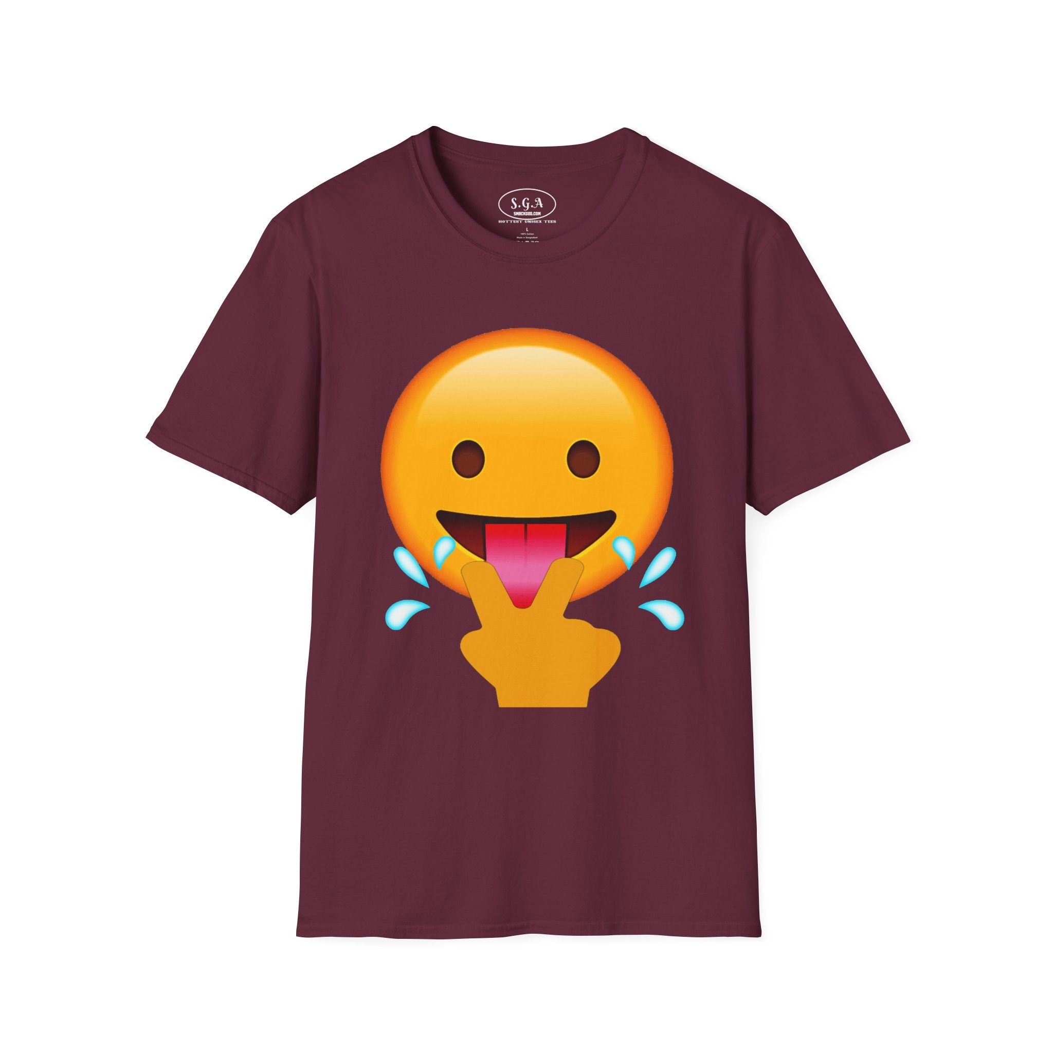 Smack God Apparel “Wild Emoji Vibes” Graphic T-Shirt – Funny Tongue Out Emoji Tee | Viral Meme Streetwear Shirt | Urban Humor Graphic Tee