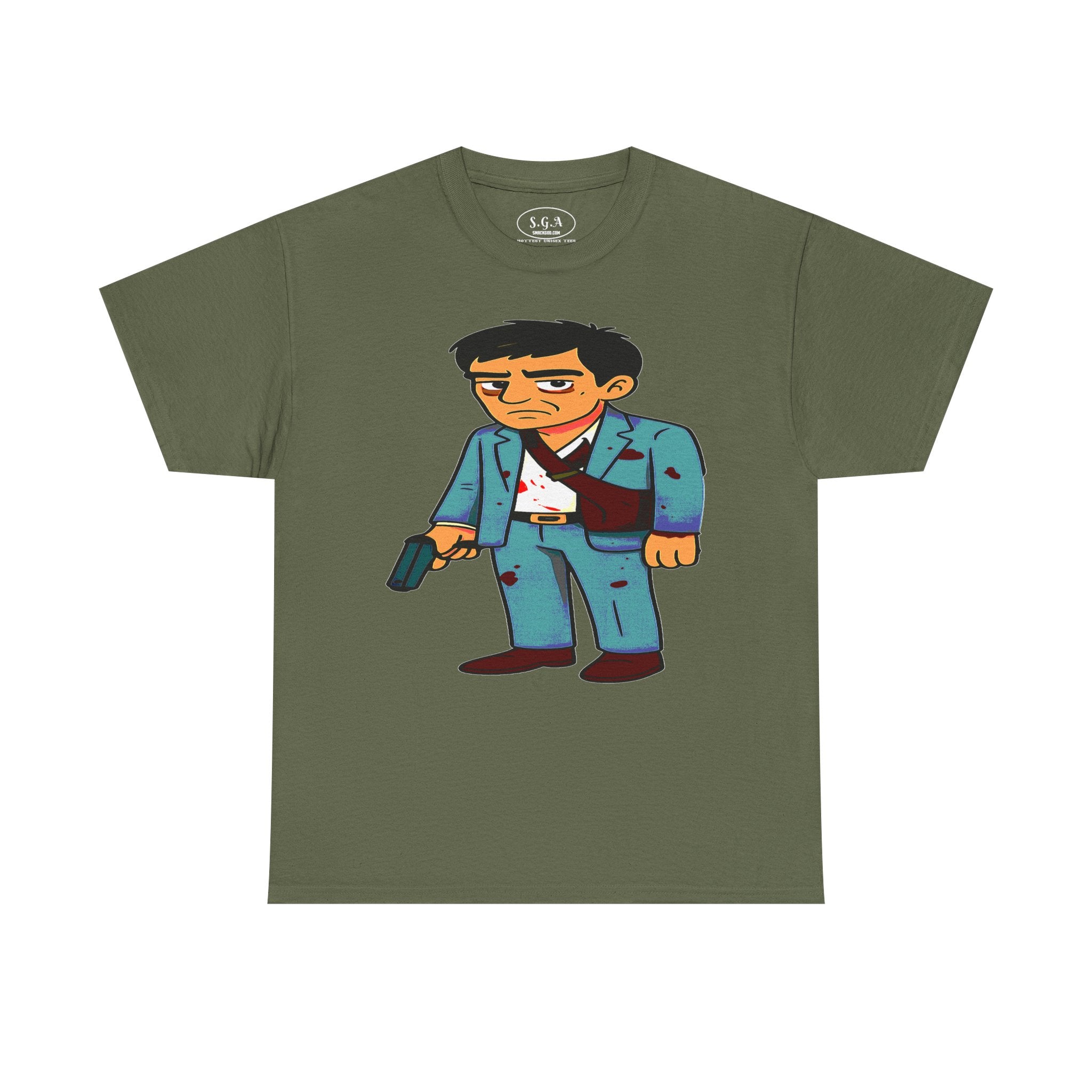 Tony Montana Inspired Graphic T-Shirt – Scarface Street Boss Cartoon Tee | Retro Movie Urban Shirt | Smack God Apparel