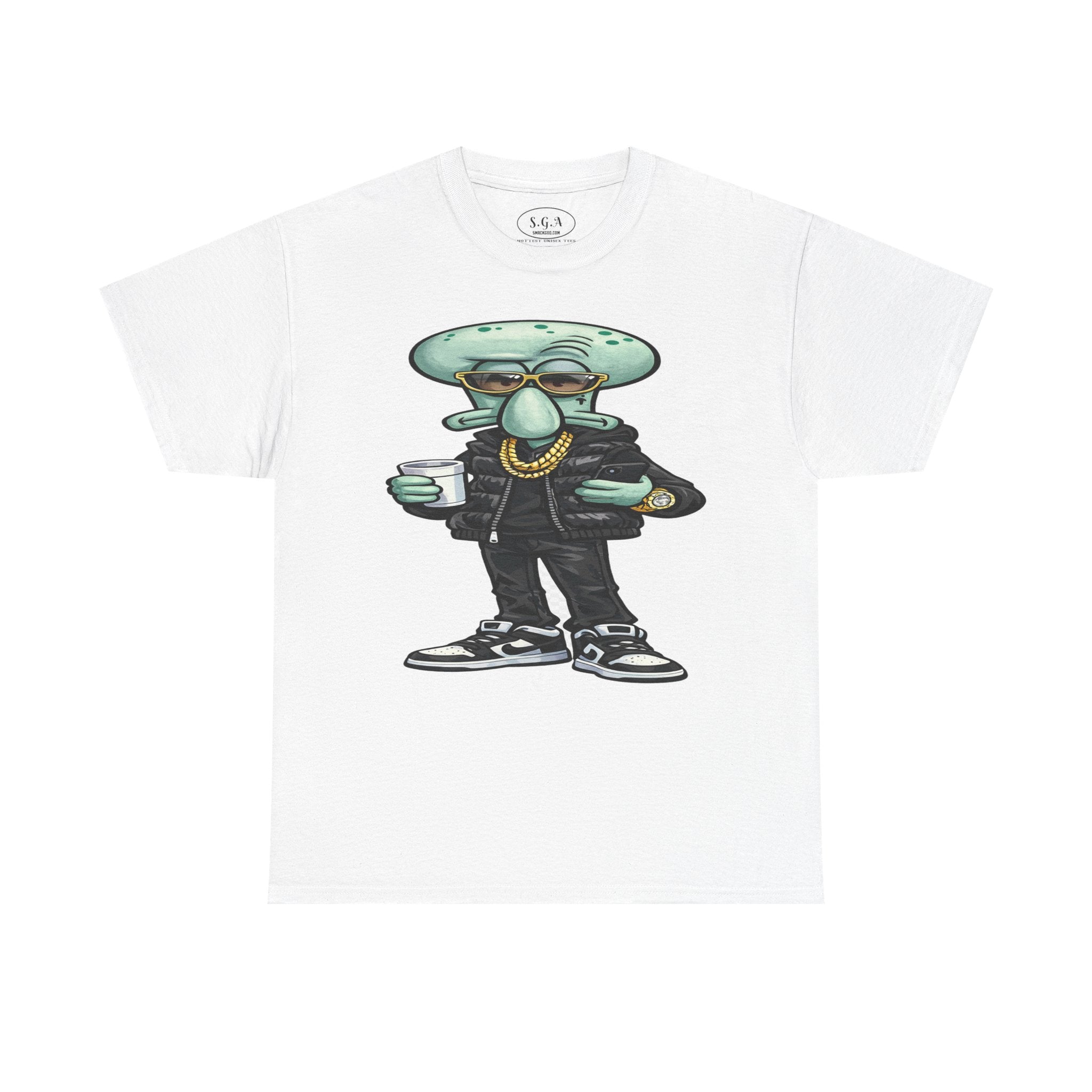 Drip Squidward Streetwear T-Shirt – Bikini Bottom Inspired Funny Graphic Tee | Urban Cartoon Shirt | Smack God Apparel