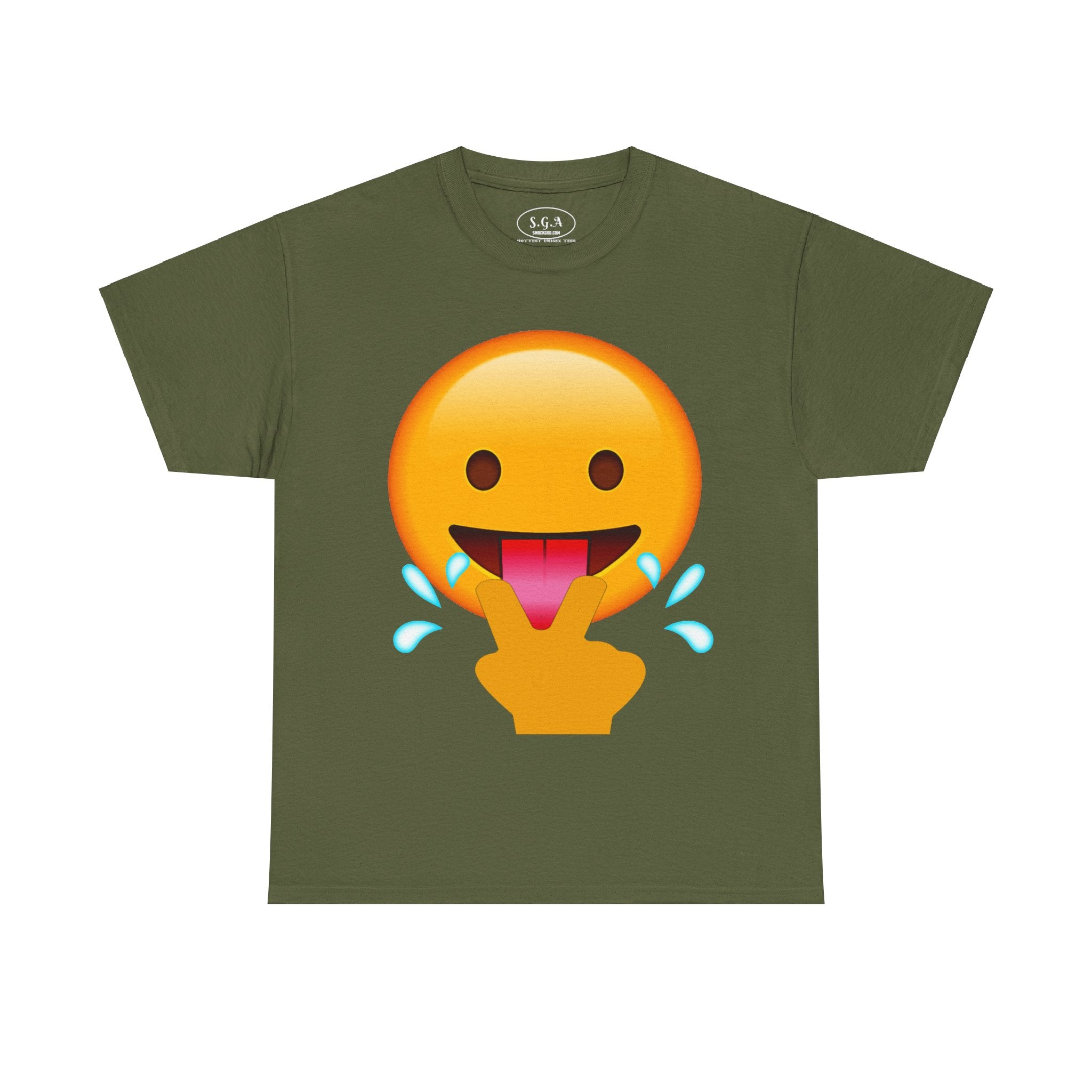 Smack God Apparel “Wild Emoji Vibes” Graphic T-Shirt – Funny Tongue Out Emoji Tee | Viral Meme Streetwear Shirt | Urban Humor Graphic Tee