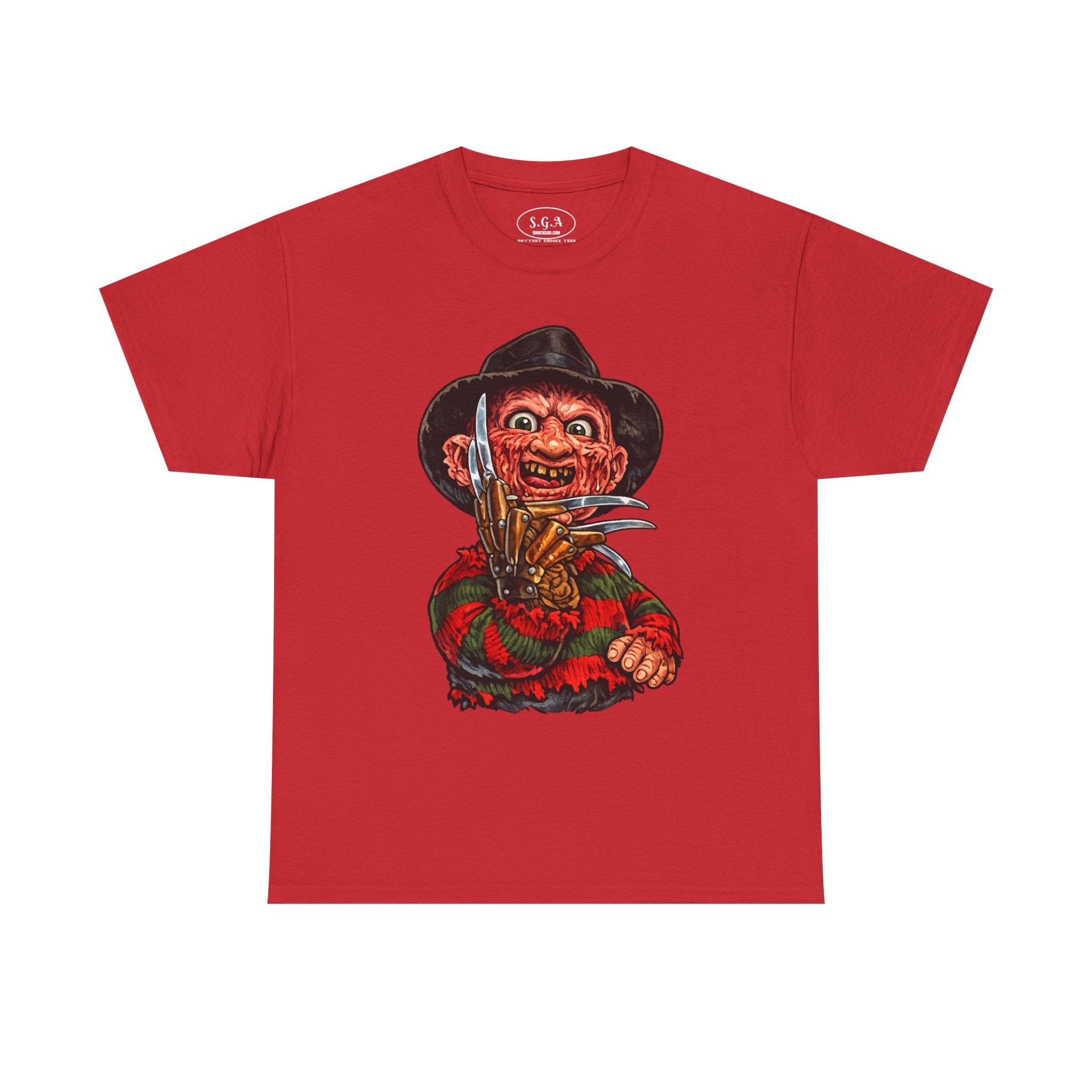 Smack God Apparel “Freddy Krueger Nightmare Slasher” Graphic T-Shirt – Horror Streetwear Tee | Retro Scary Killer Shirt | Halloween Graphic Tee
