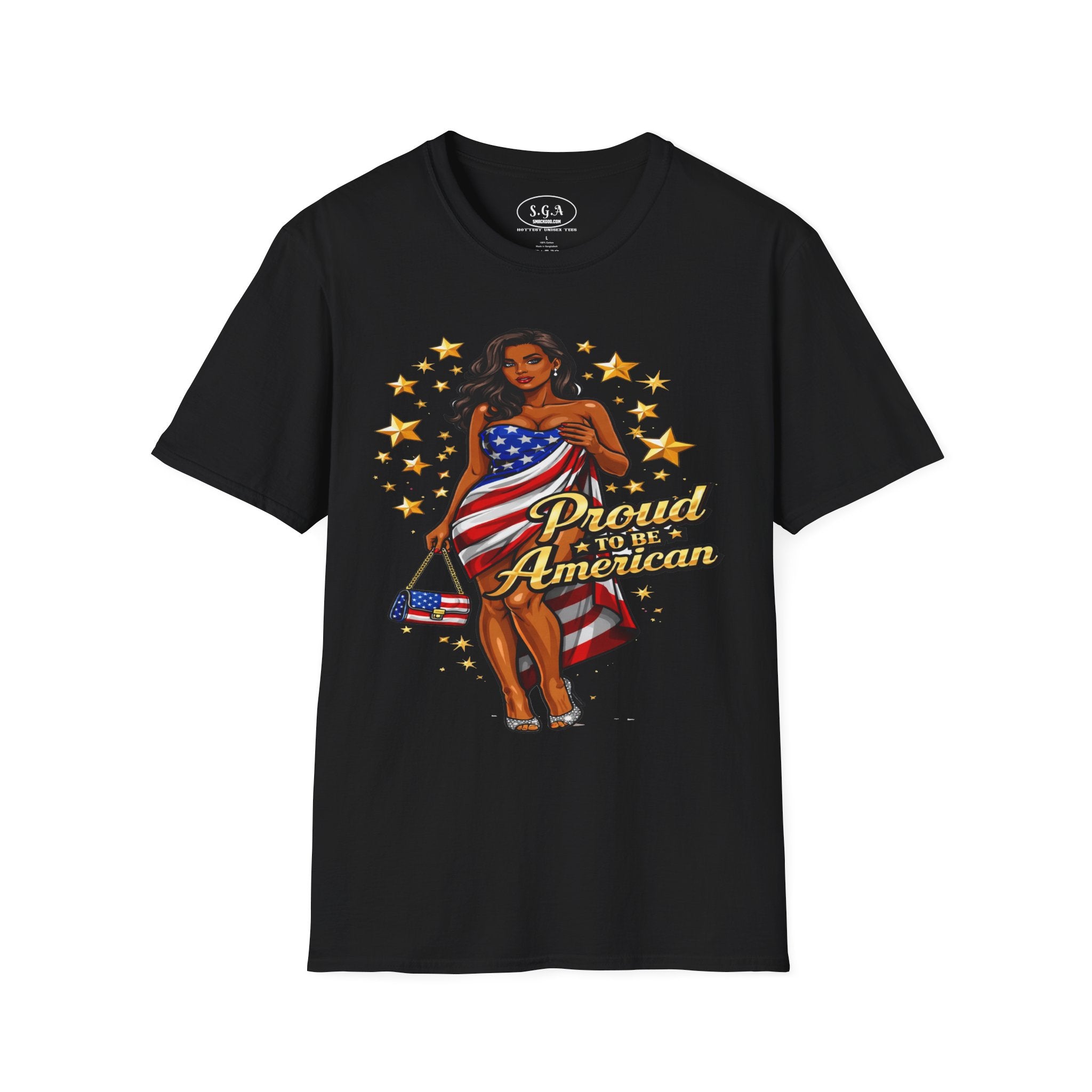 Smack God Apparel “Proud to Be American” T-Shirt – Patriotic USA Flag Graphic Tee | Sexy Independence Day Shirt | 4th of July Streetwear Tee