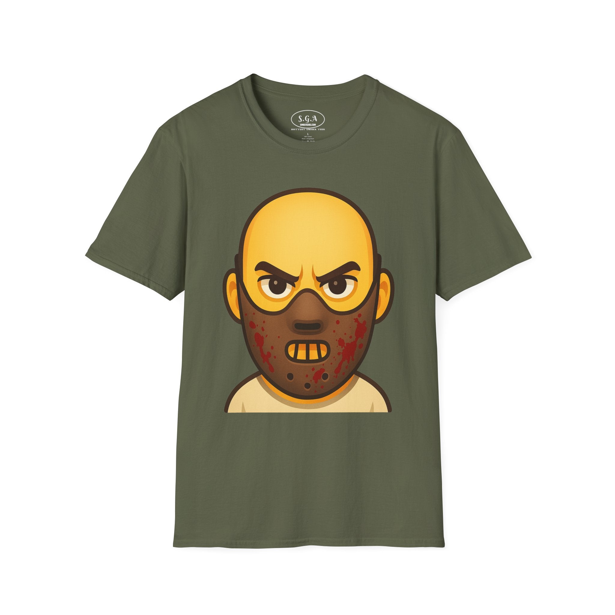 Horror Mask Graphic Shirt – Smack God Apparel | Creepy Villain Cartoon T-Shirt | Scary Movie Inspired Streetwear Tee