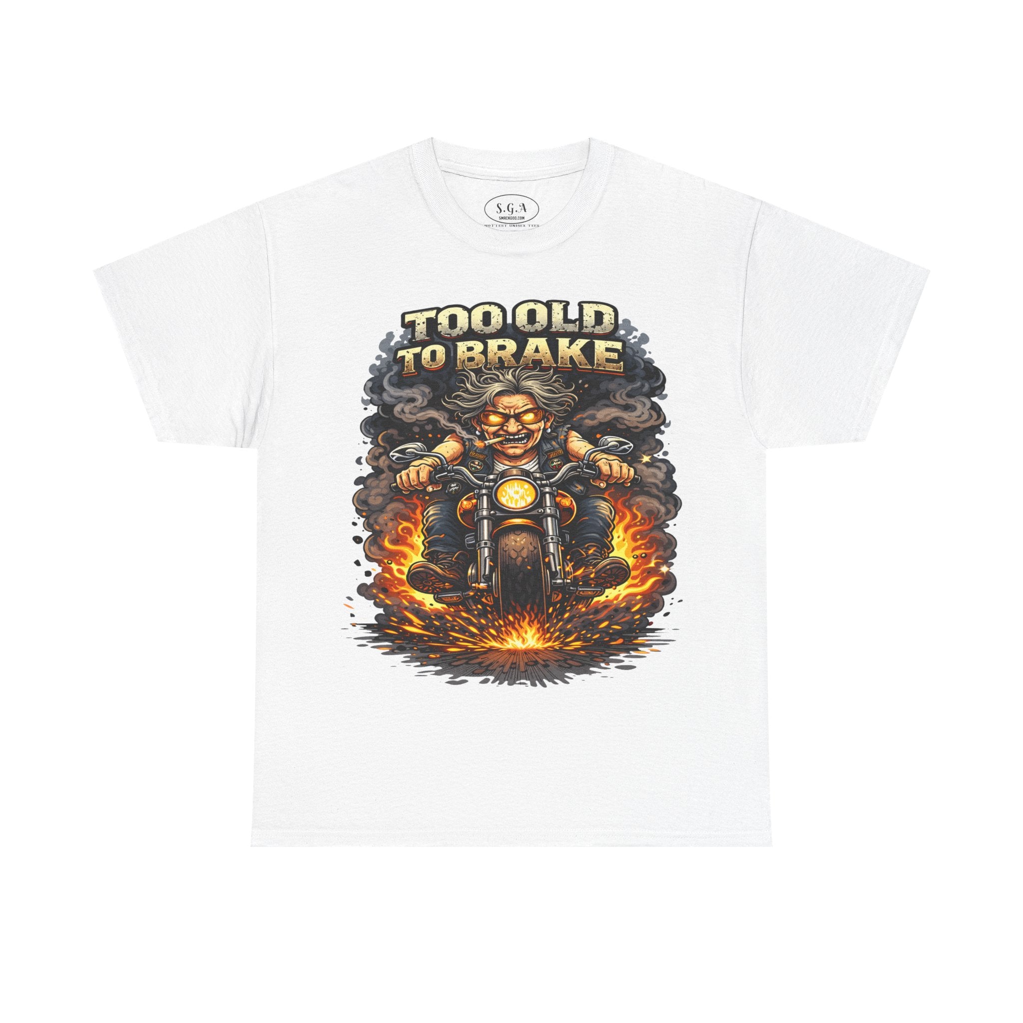 Too Old To Brake Biker T-Shirt – Smack God Apparel