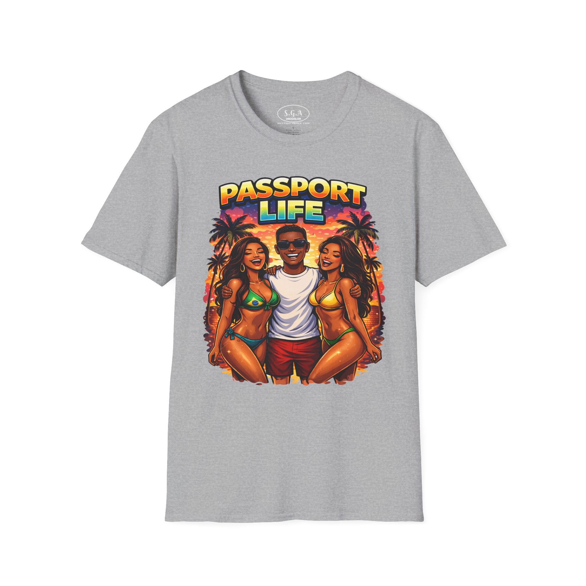 Passport Life Passport Bros Graphic T-Shirt – Tropical Vacation Party Tee | Travel Lifestyle Streetwear Shirt | Smack God Apparel