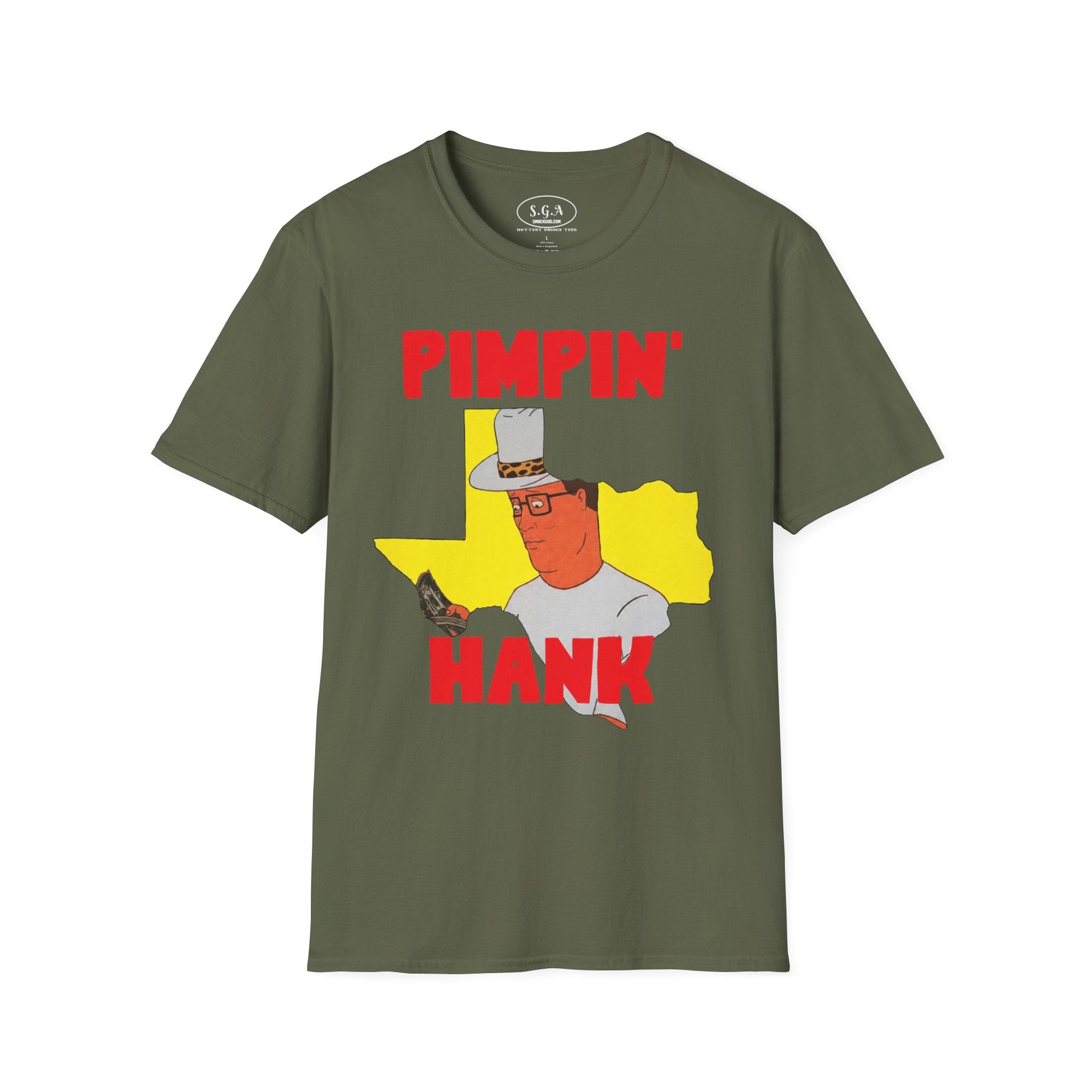 Pimpin’ Hank Funny T-Shirt – Smack God Apparel | King of the Hill Meme Tee | Texas Graphic Streetwear Shirt