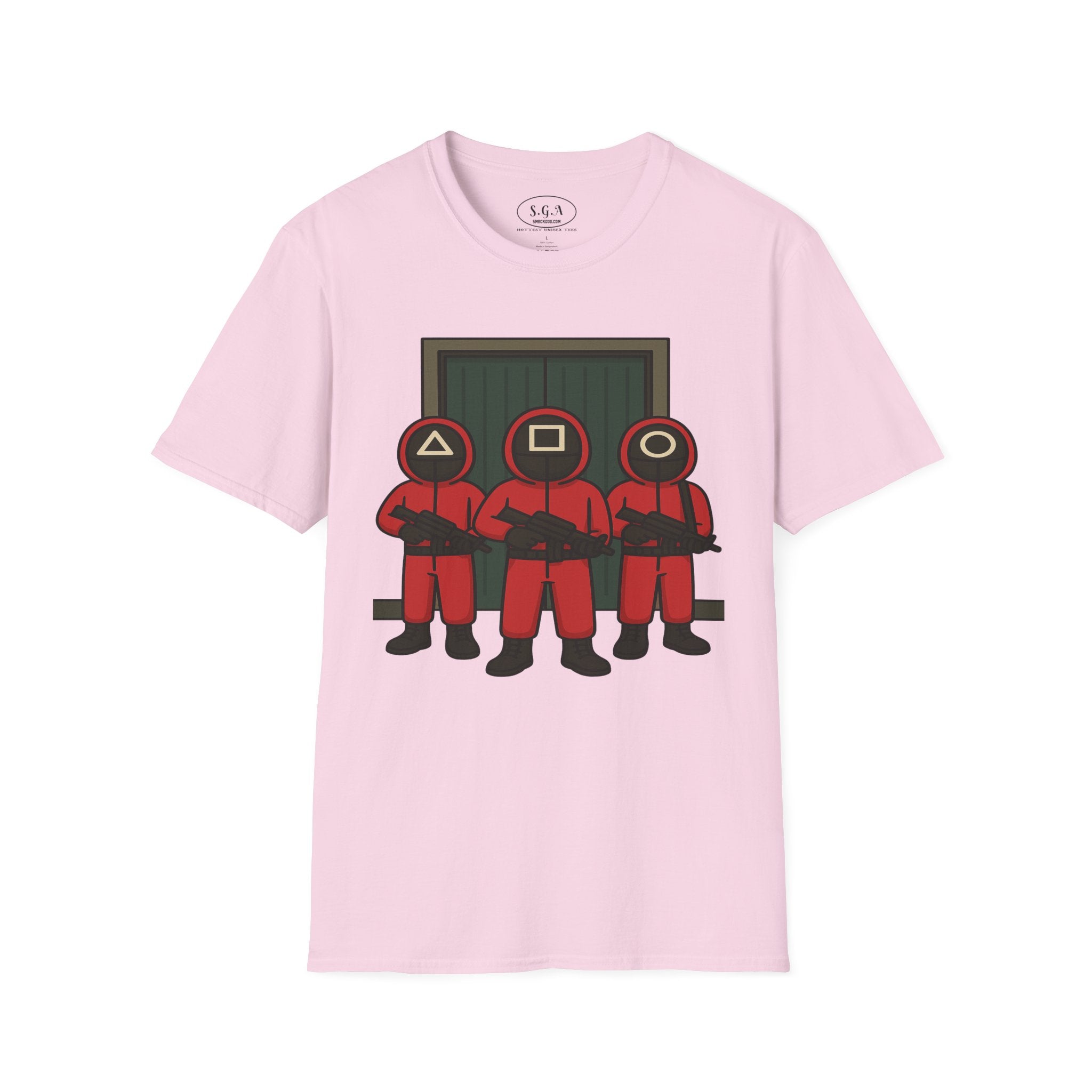 Squid Game Guard Inspired Graphic T-Shirt – Triangle Square Circle Mask Tee | Viral Streetwear Shirt | Smack God Apparel