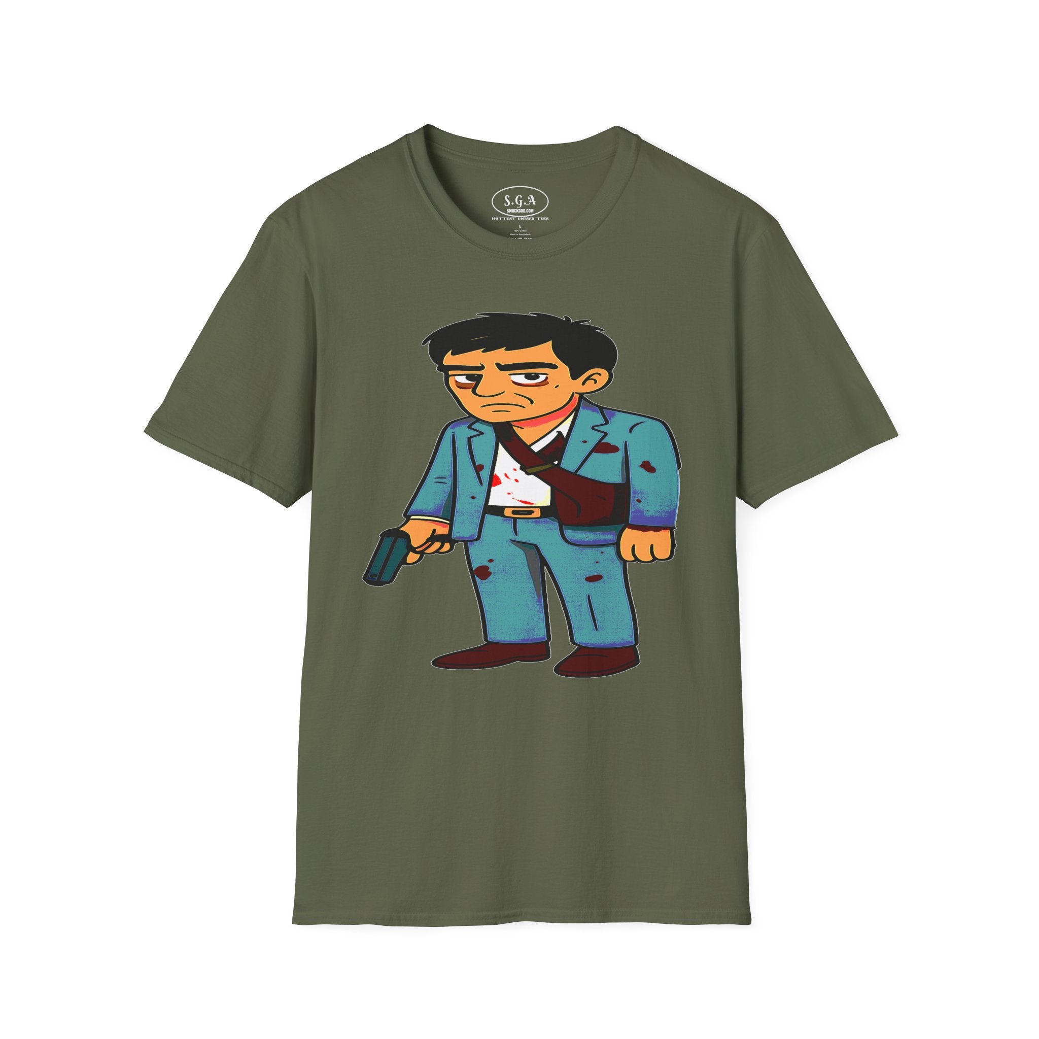Tony Montana Inspired Graphic T-Shirt – Scarface Street Boss Cartoon Tee | Retro Movie Urban Shirt | Smack God Apparel