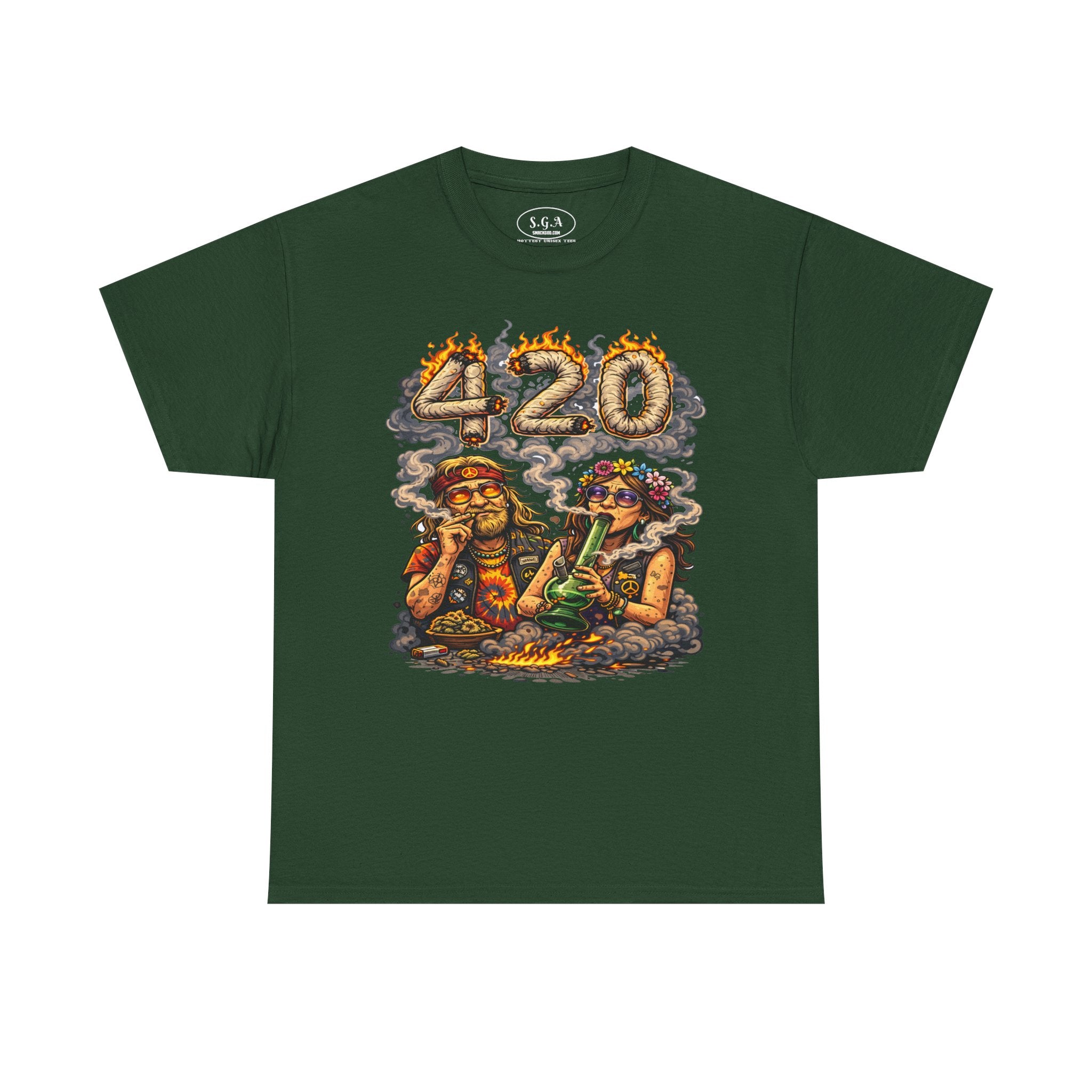 420 Hippie Smoke Shirt – Smack God Apparel | Stoner Cartoon Graphic T-Shirt | Funny Weed Culture Streetwear Tee