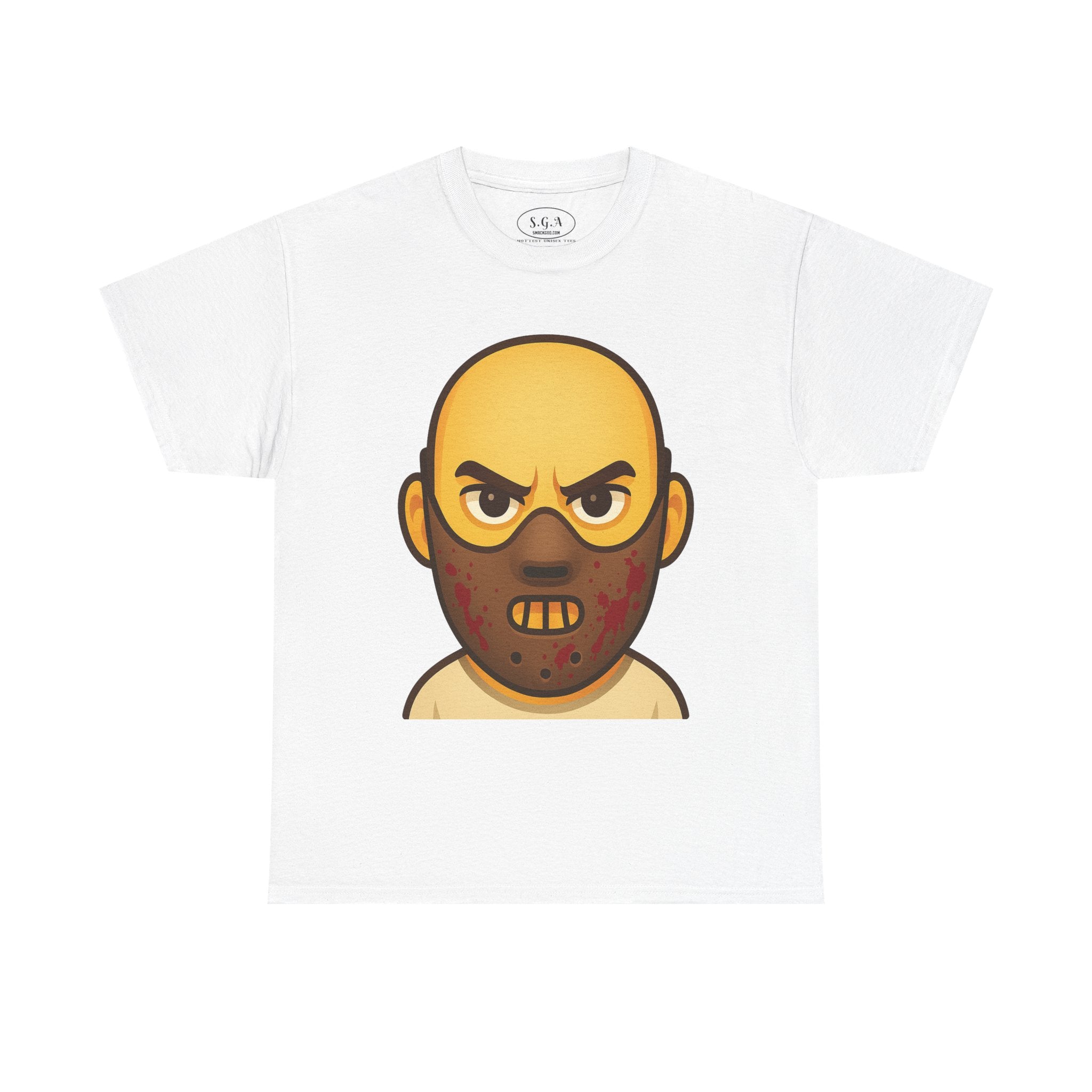 Horror Mask Graphic Shirt – Smack God Apparel | Creepy Villain Cartoon T-Shirt | Scary Movie Inspired Streetwear Tee