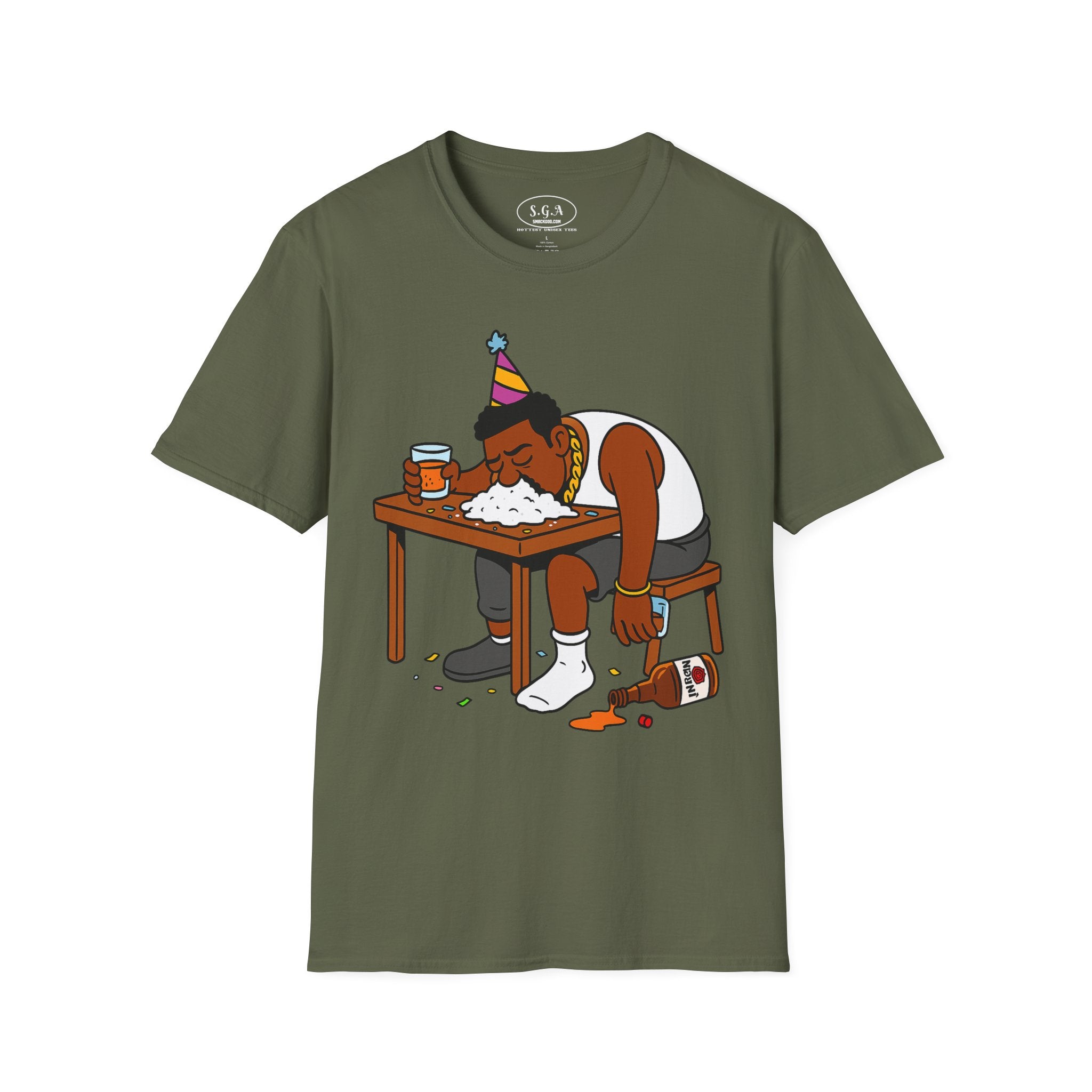 Funny Party Hangover Shirt – Smack God Apparel | Cartoon Party Graphic T-Shirt | Wild Night Humor Tee