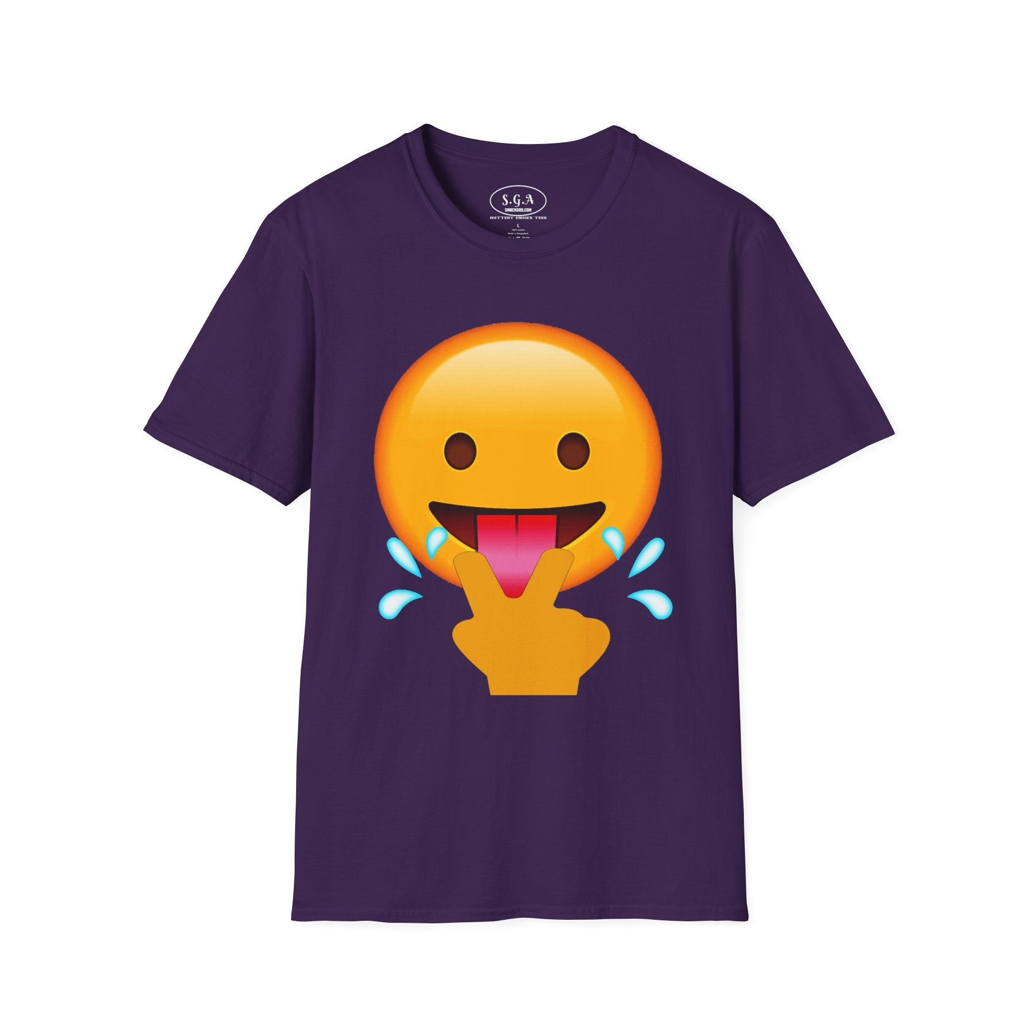 Smack God Apparel “Wild Emoji Vibes” Graphic T-Shirt – Funny Tongue Out Emoji Tee | Viral Meme Streetwear Shirt | Urban Humor Graphic Tee